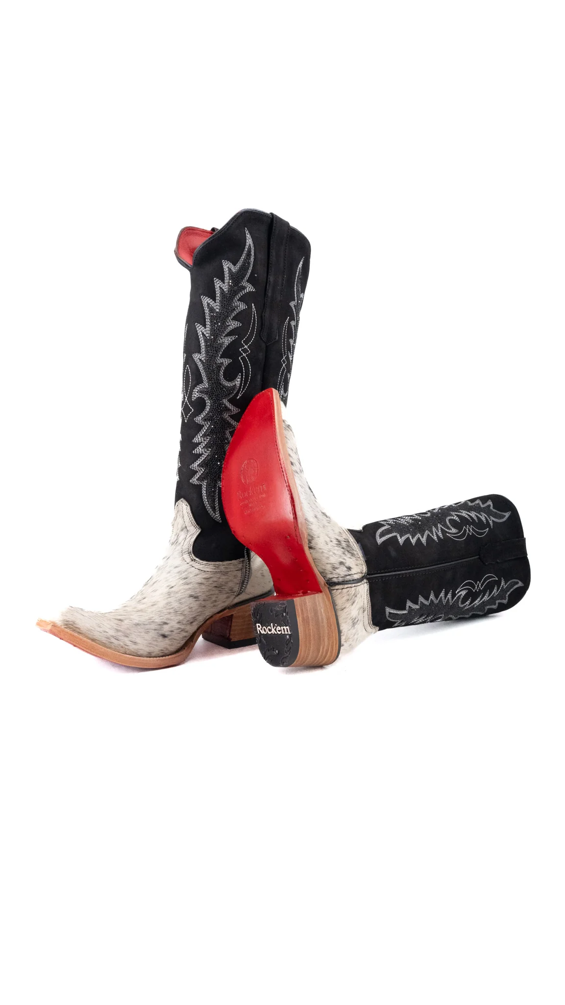 Marisol Tall Cowhide Red Bottom Snip Toe Cowgirl Boot Size 9 Box CW39 - Image 2