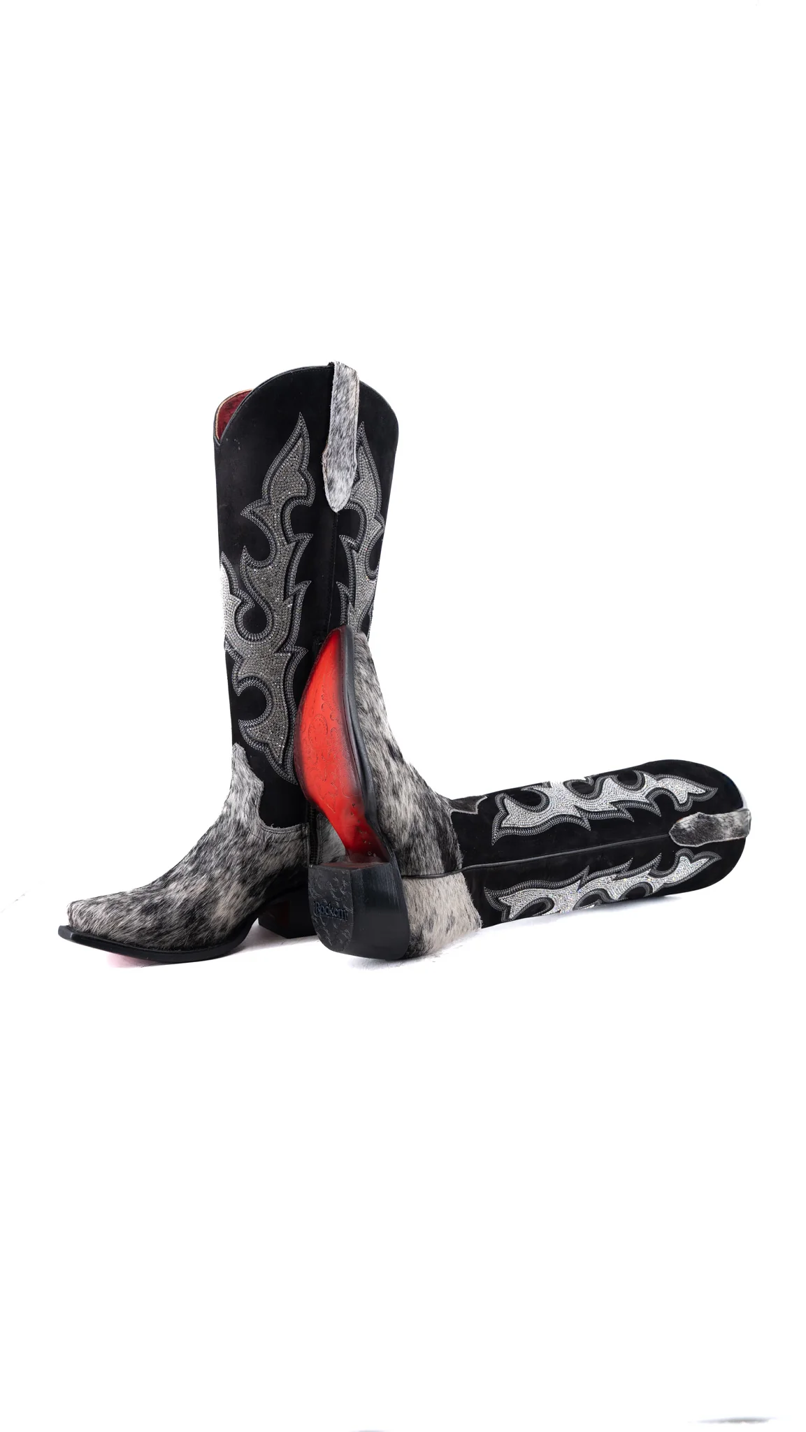Marisol Tall Cowhide Red Bottom Snip Toe Cowgirl Boot Size 7 Box CW108 - Image 2
