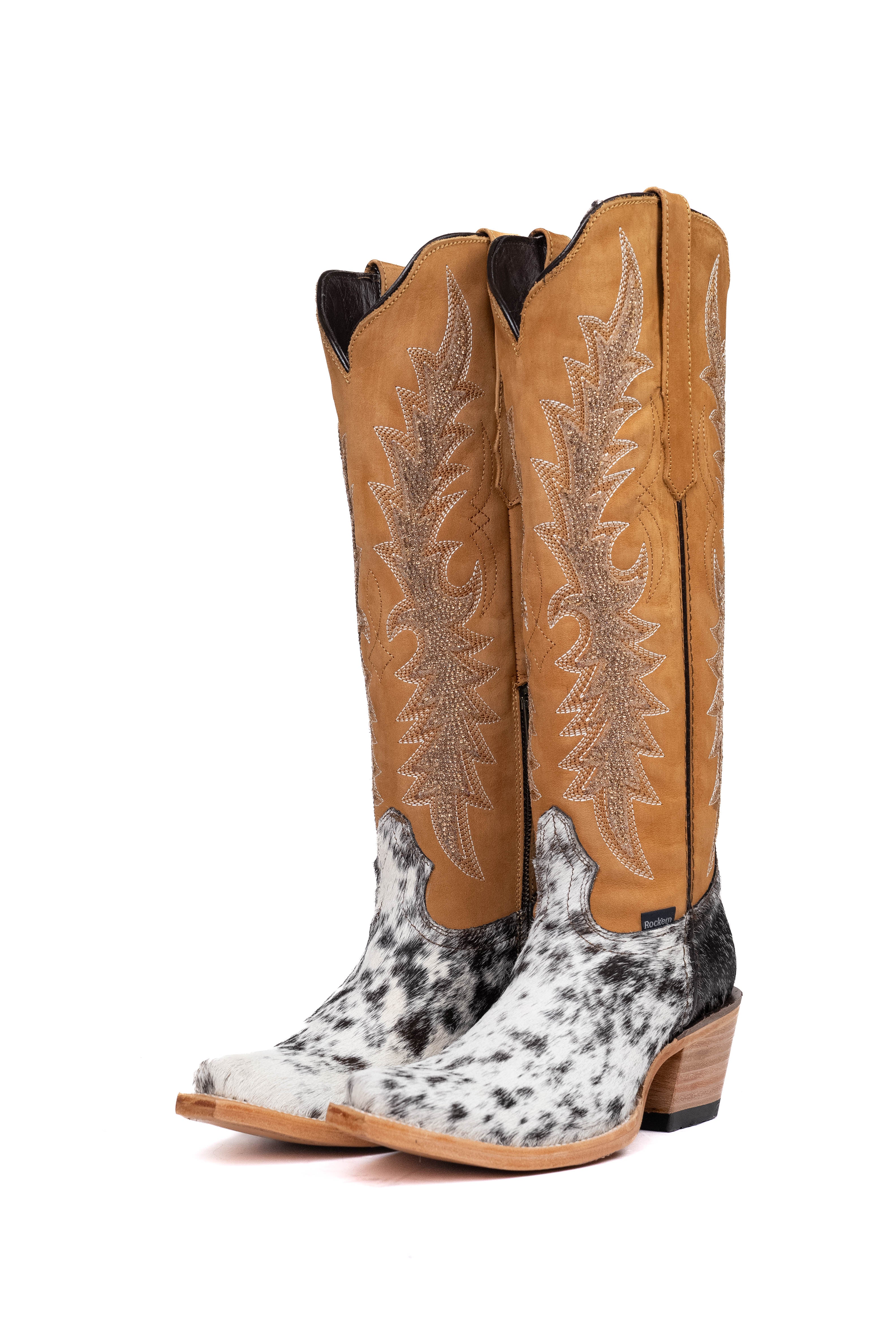 Marisol Tall Cowhide Snip Toe Cowgirl Boot Size 6 Box VW6