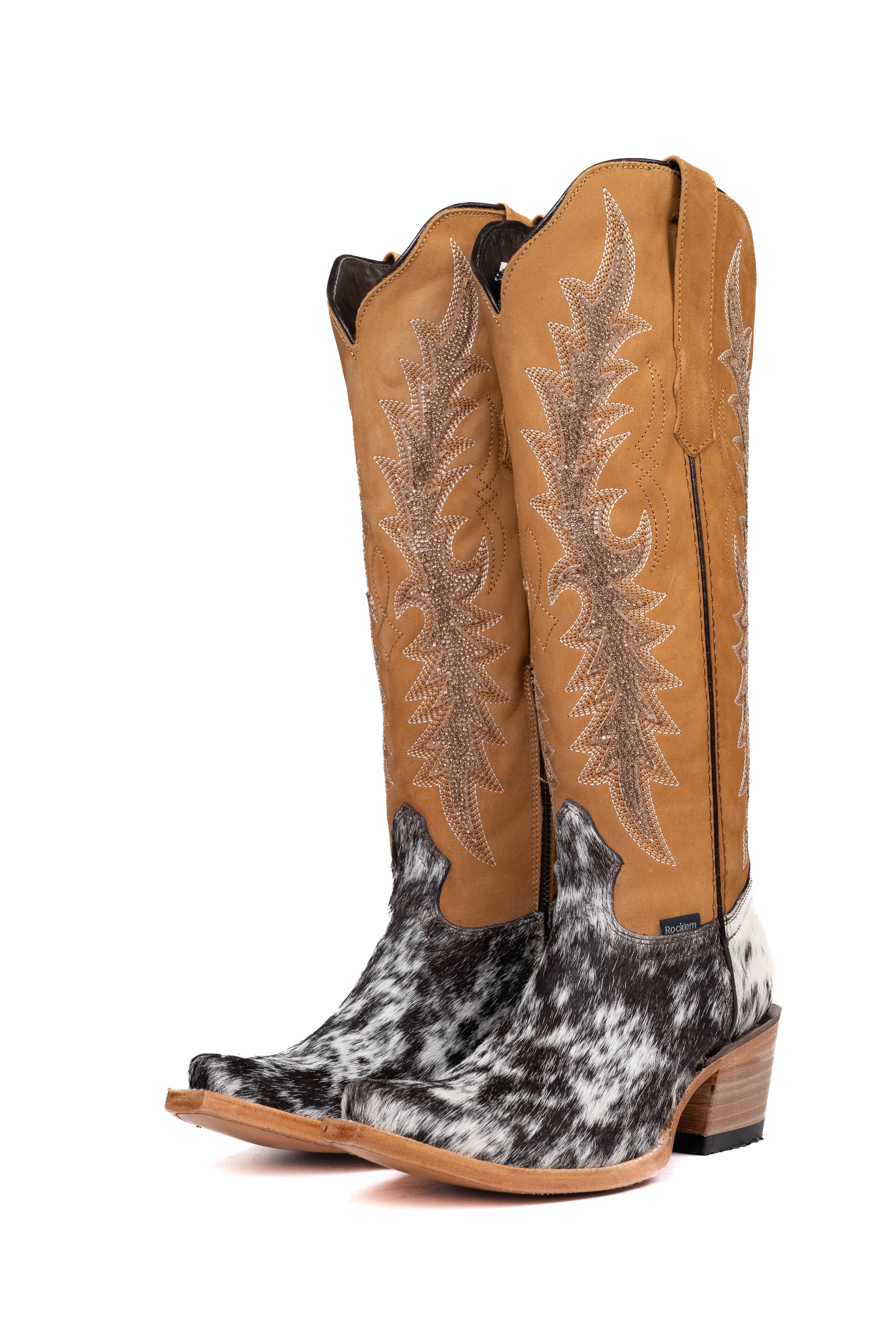 Marisol Tall Cowhide Snip Toe Cowgirl Boot Size 7.5 Box VW16