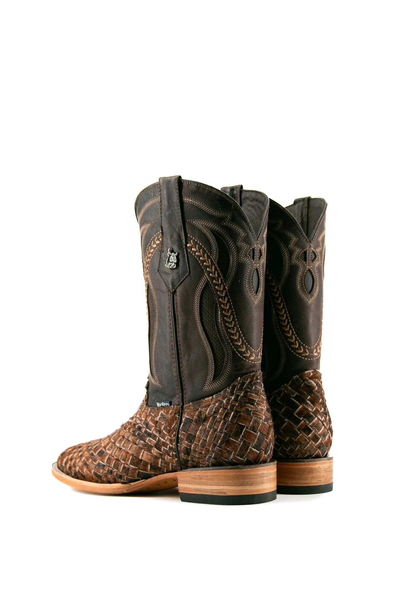 Rock'em Woven Cowhide Square Toe Cowboy Boot - Image 3