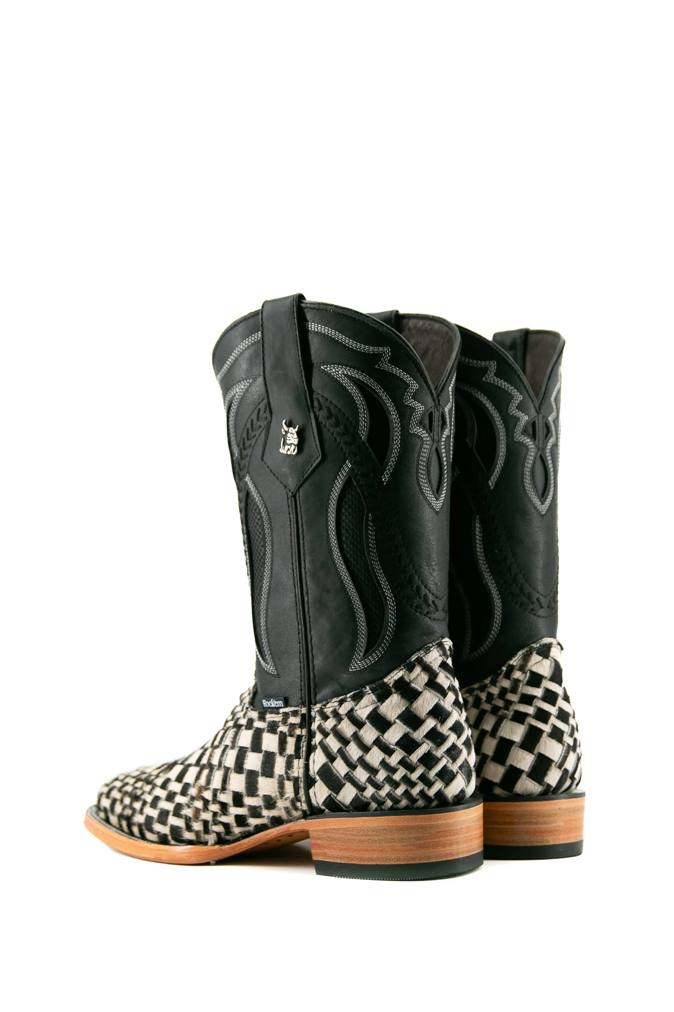 Rock'em Woven Cowhide Square Toe Cowboy Boot - Image 8