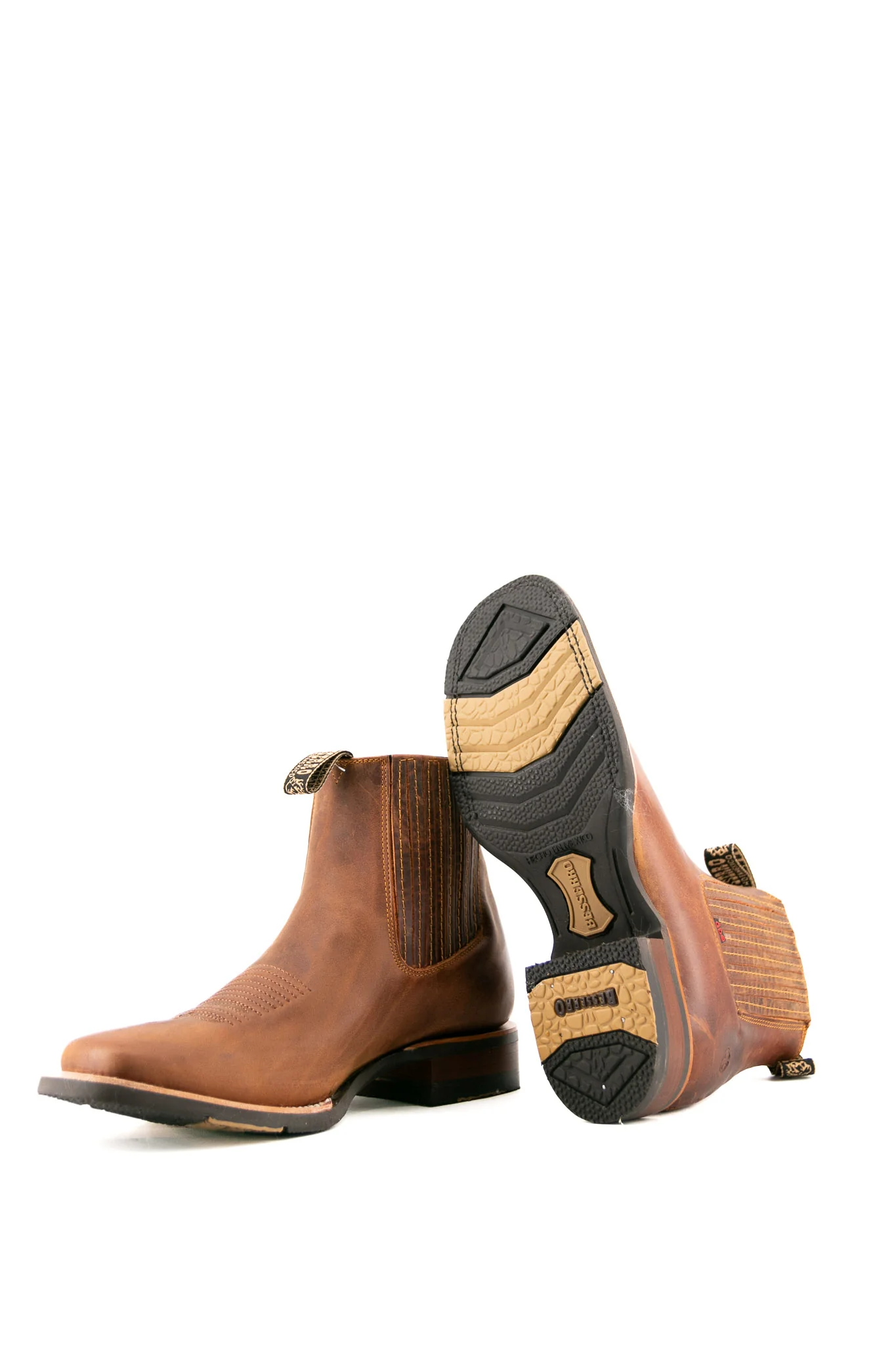 Bessero Rubber Grysly Brown Men's Square Toe Ankle Boot - Image 4