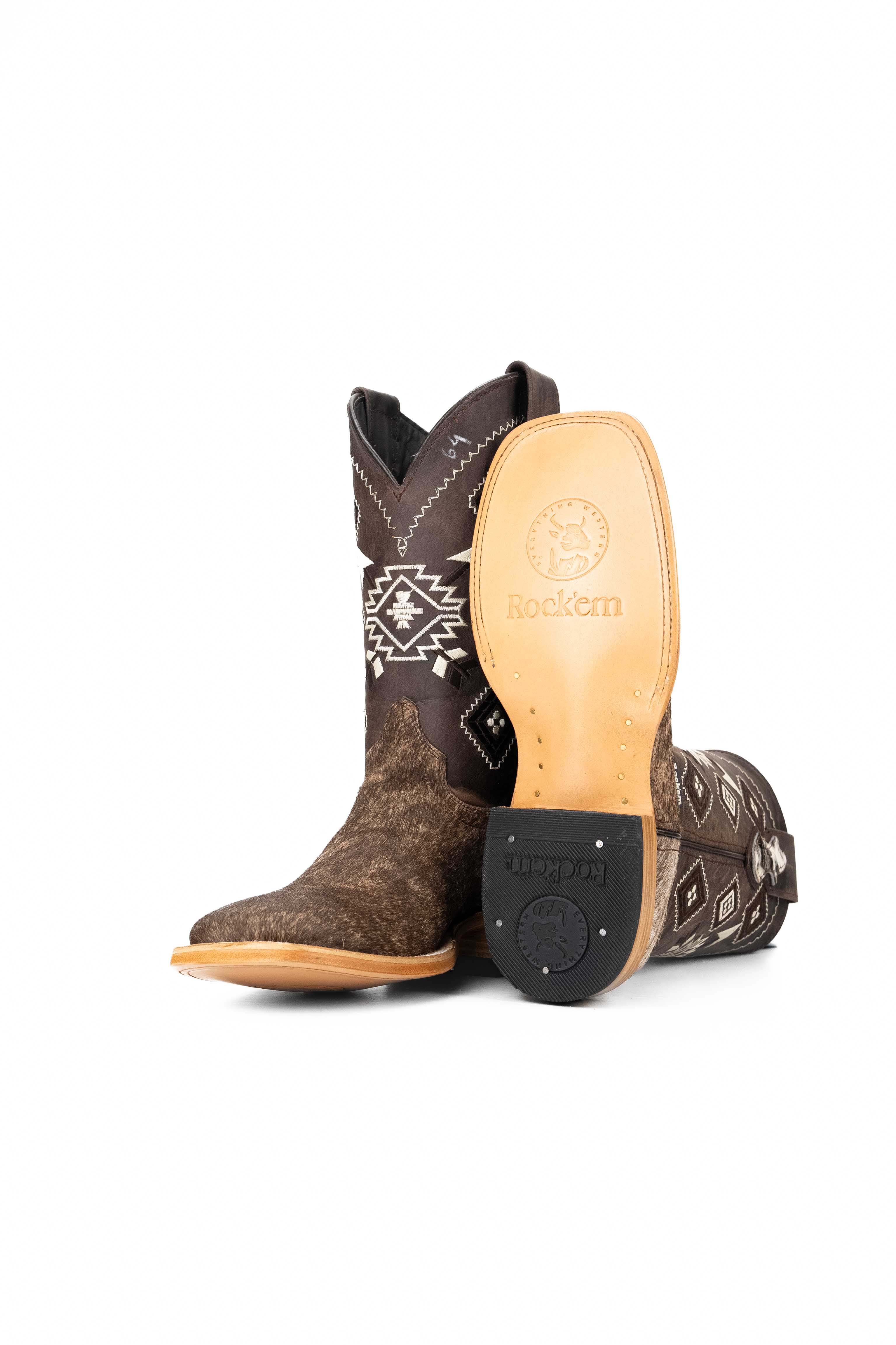 Men's Cowhide Square Toe Cowboy Boot Size 7 Box NM3 FINAL SALE - Image 2