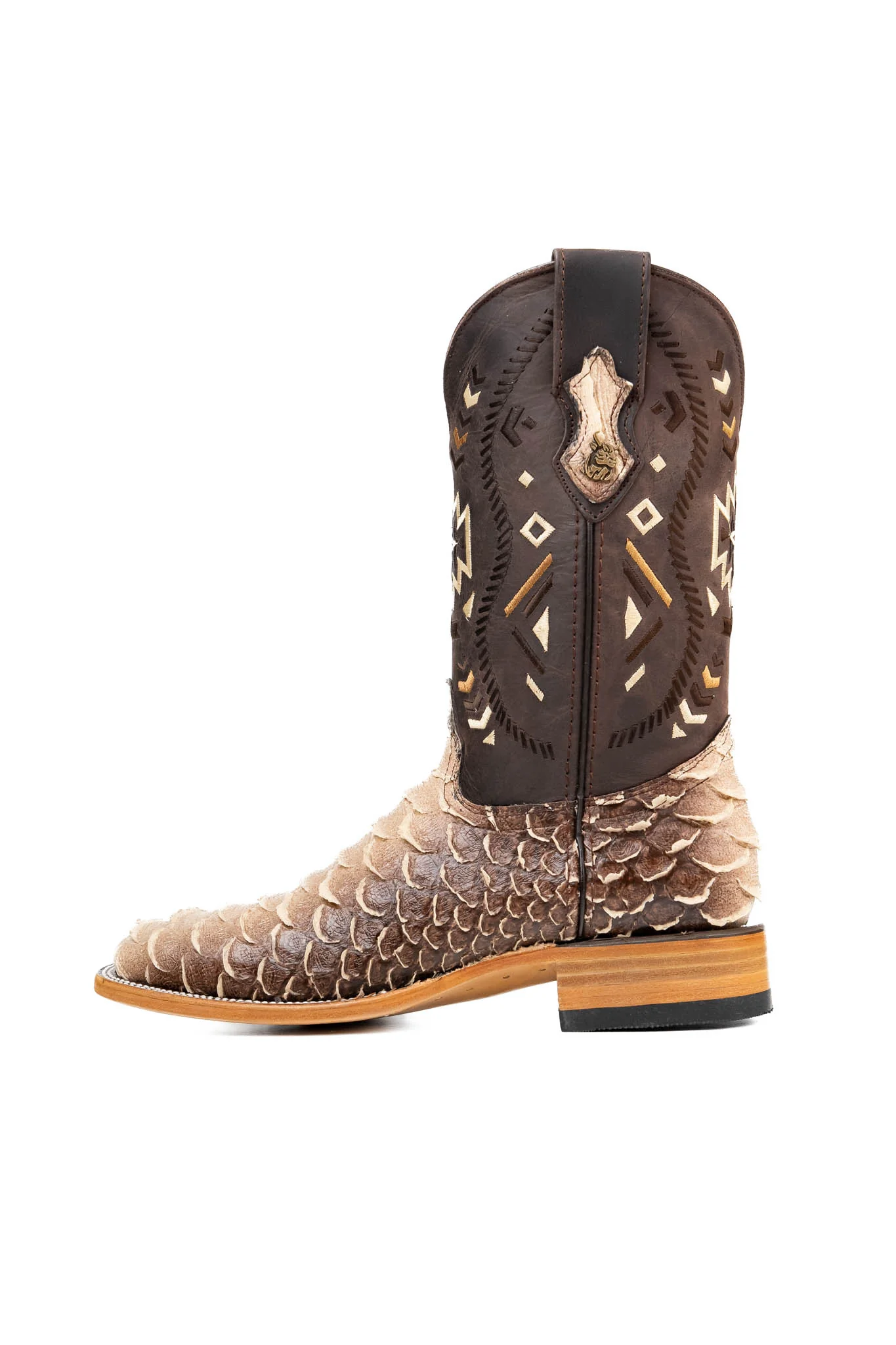 Python Saddle Brown Square Toe Cowboy Boot - Image 2