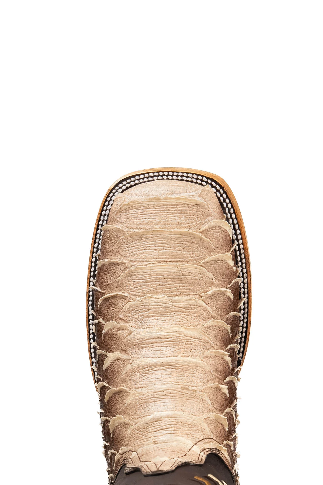 Python Saddle Brown Square Toe Cowboy Boot - Image 5