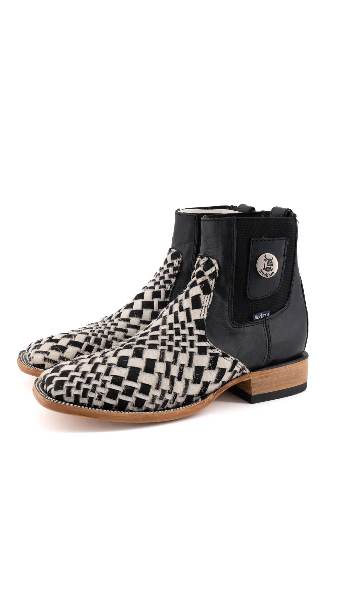 Men's Tejido Cowhide Botin Size 7.5 Box JJ2 **As Seen On Image** Square Toe