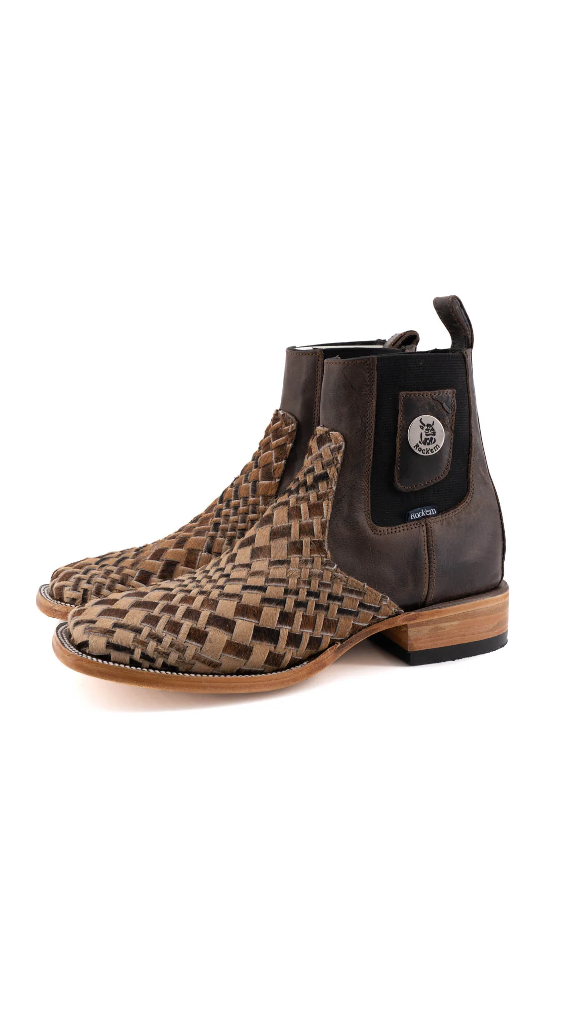 Men's Tejido Cowhide Botin Size 7 Box JJ2 **As Seen On Image** Square Toe