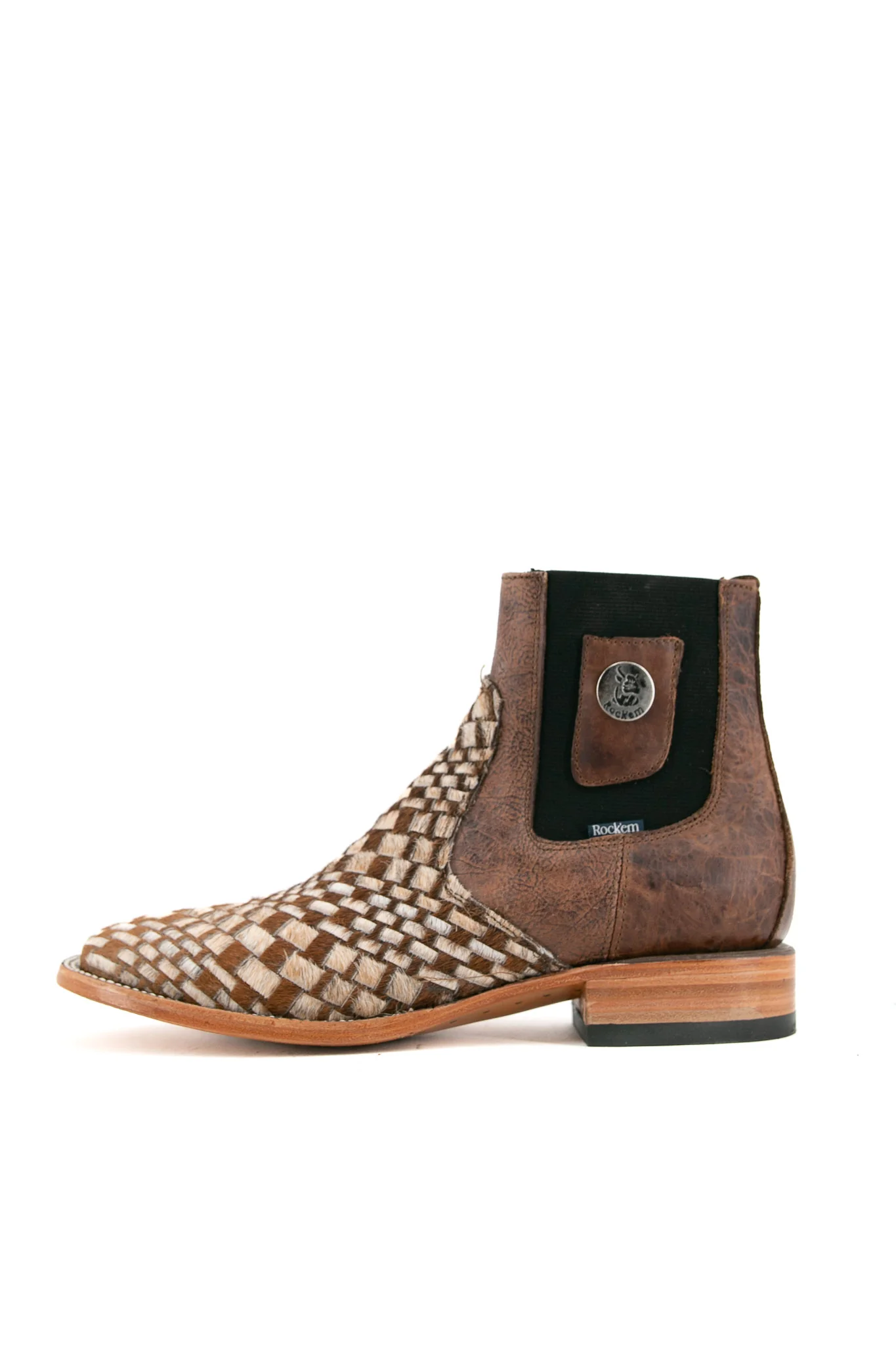 Men's Tejido Cowhide Botin Size 9.5 Box JJ4 **As Seen On Image** Square Toe - Image 2