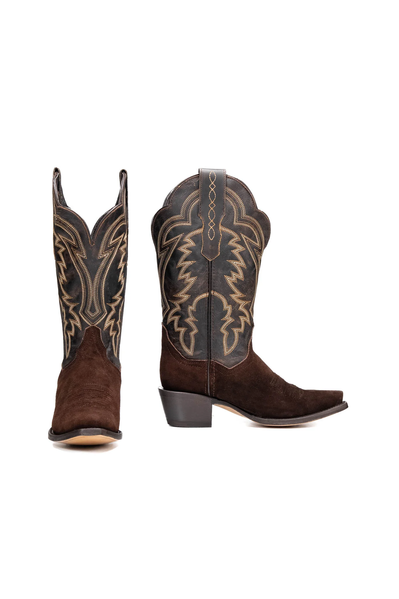 Mia Roughout Wide Calf Snip Toe Cowgirl Boot - Image 4