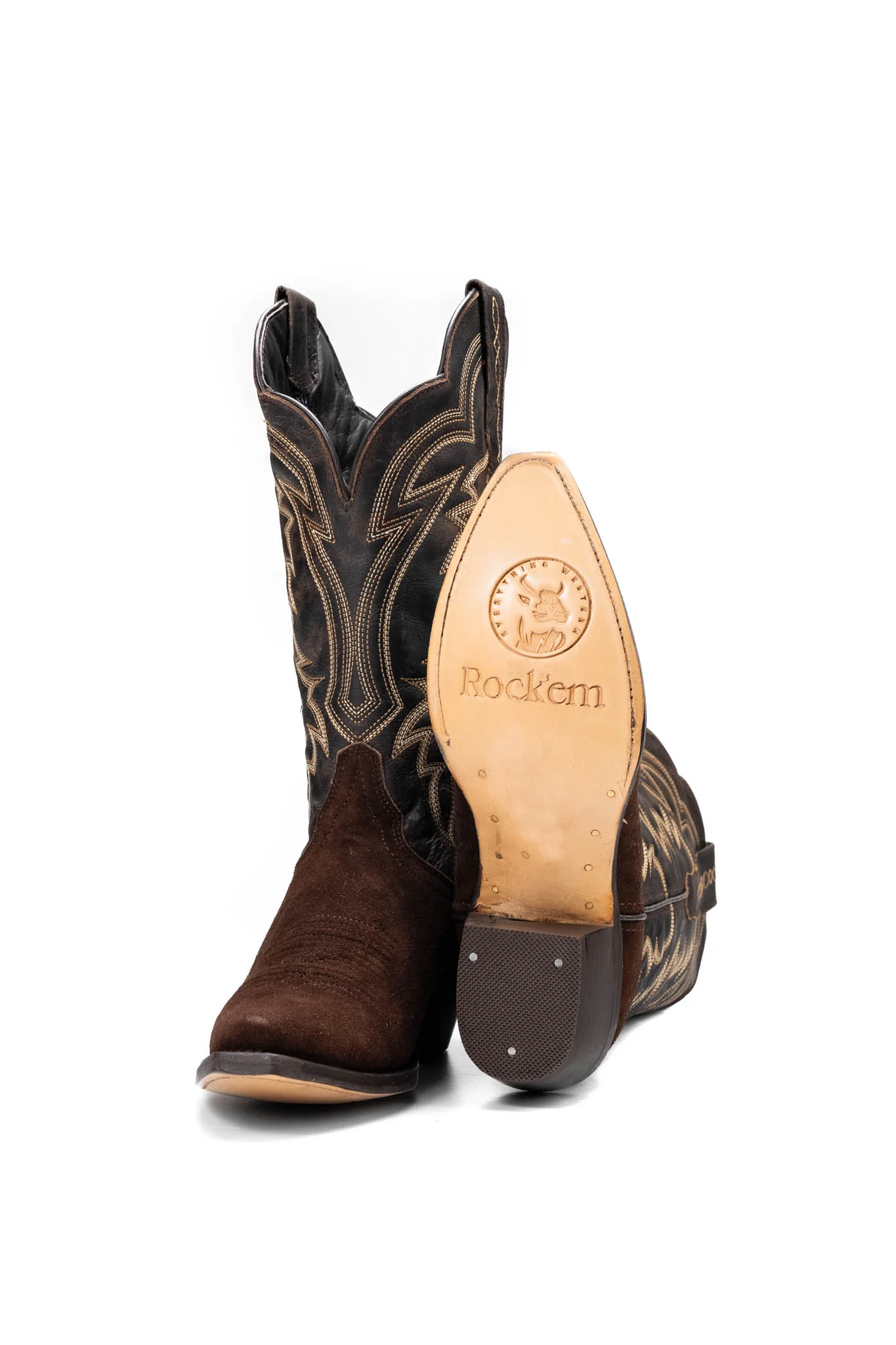 Mia Roughout Wide Calf Snip Toe Cowgirl Boot - Image 5