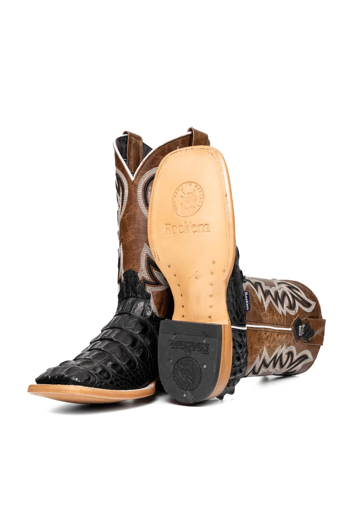 Michael Alligator Hornback Exotic Square Toe Cowboy Boot - Image 5