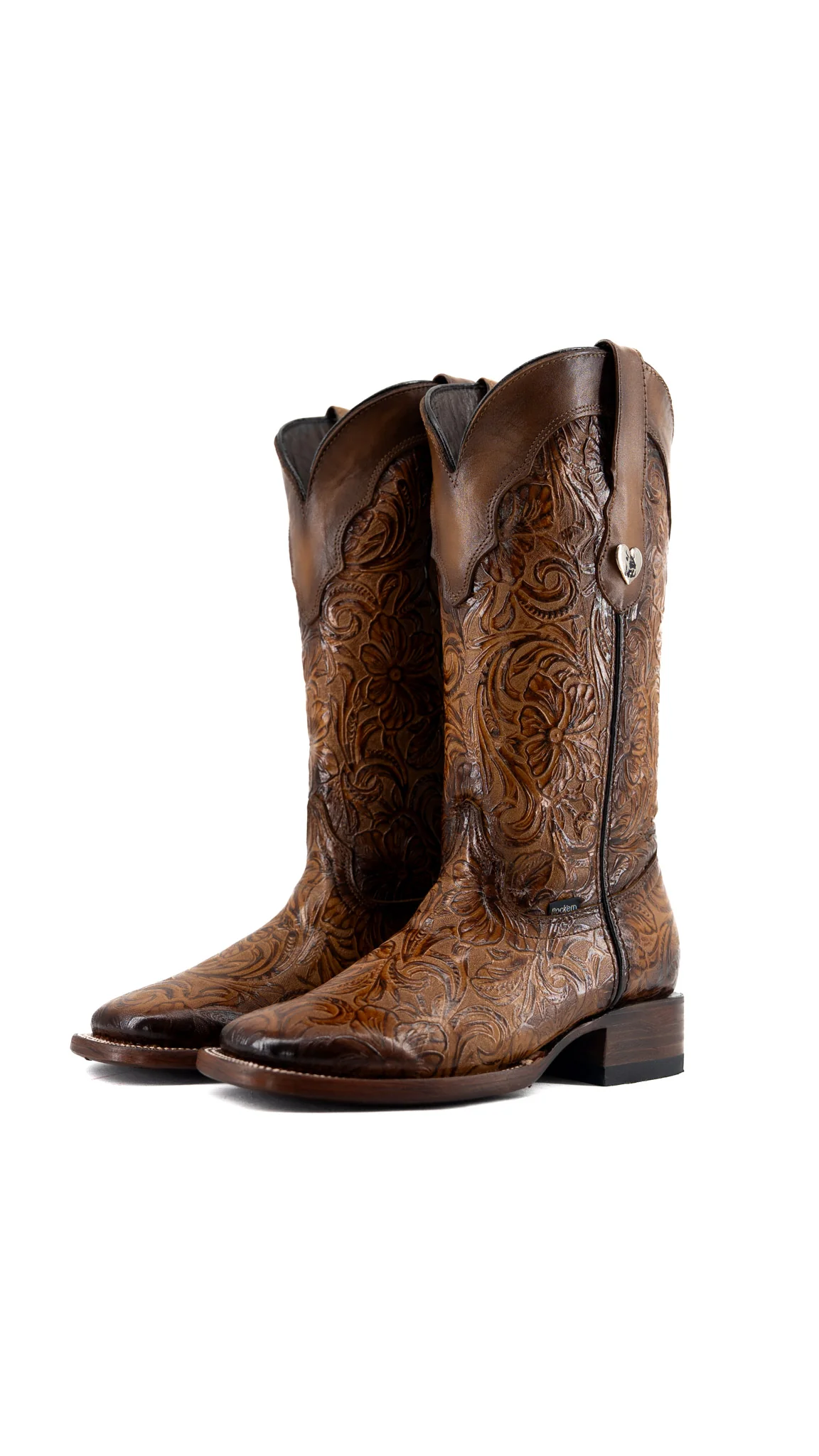 Mila Tooled Square Toe Cowgirl Boot - Image 7