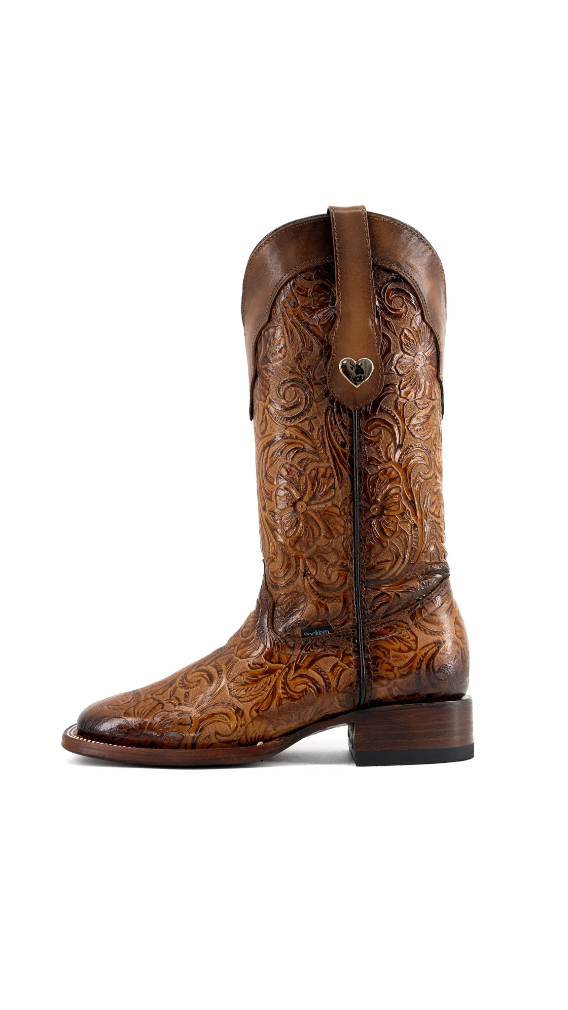 Mila Tooled Square Toe Cowgirl Boot - Image 8