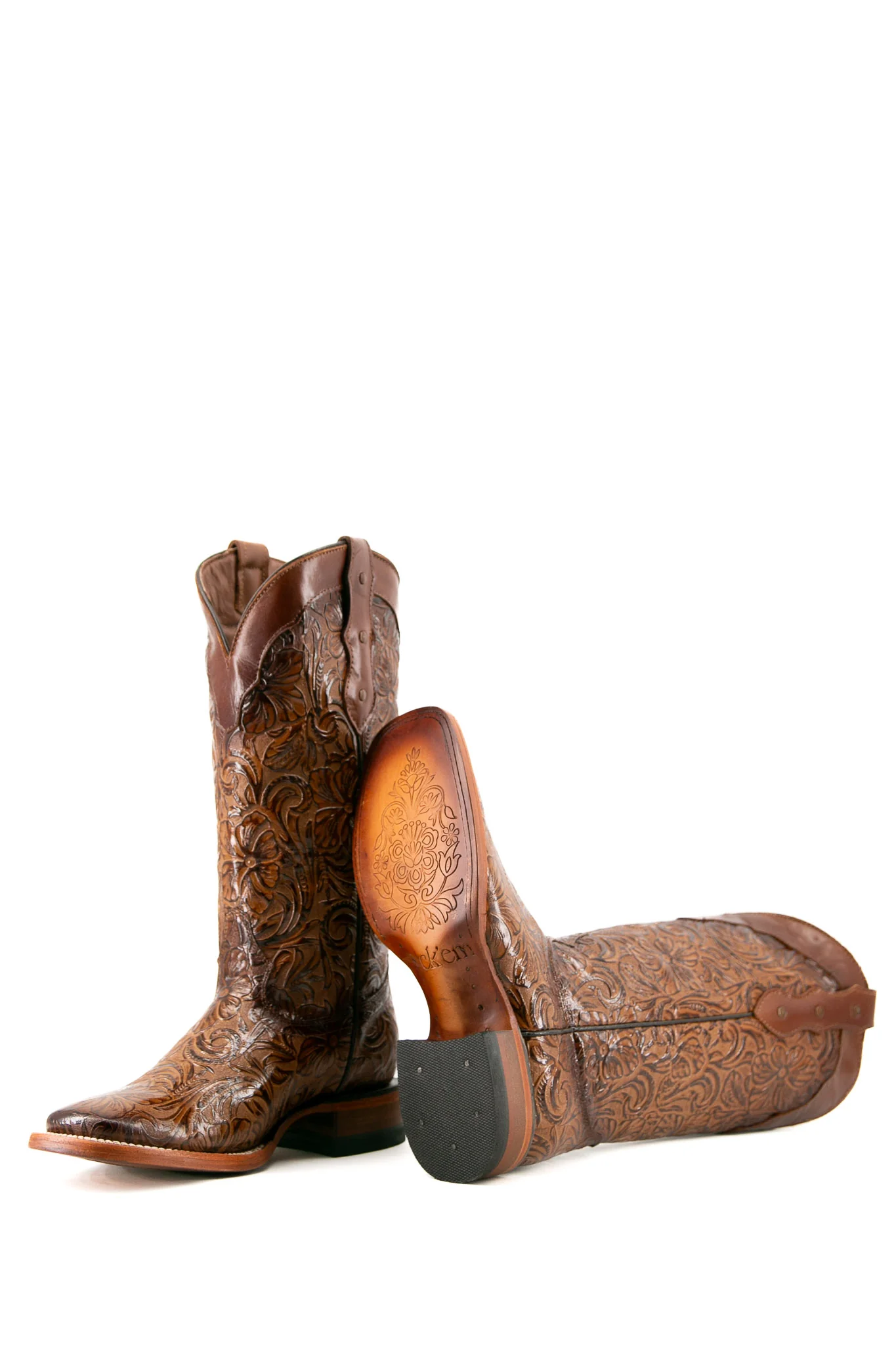 452 Mila Flor De Luz Square Toe Cowgirl Boot - Image 14