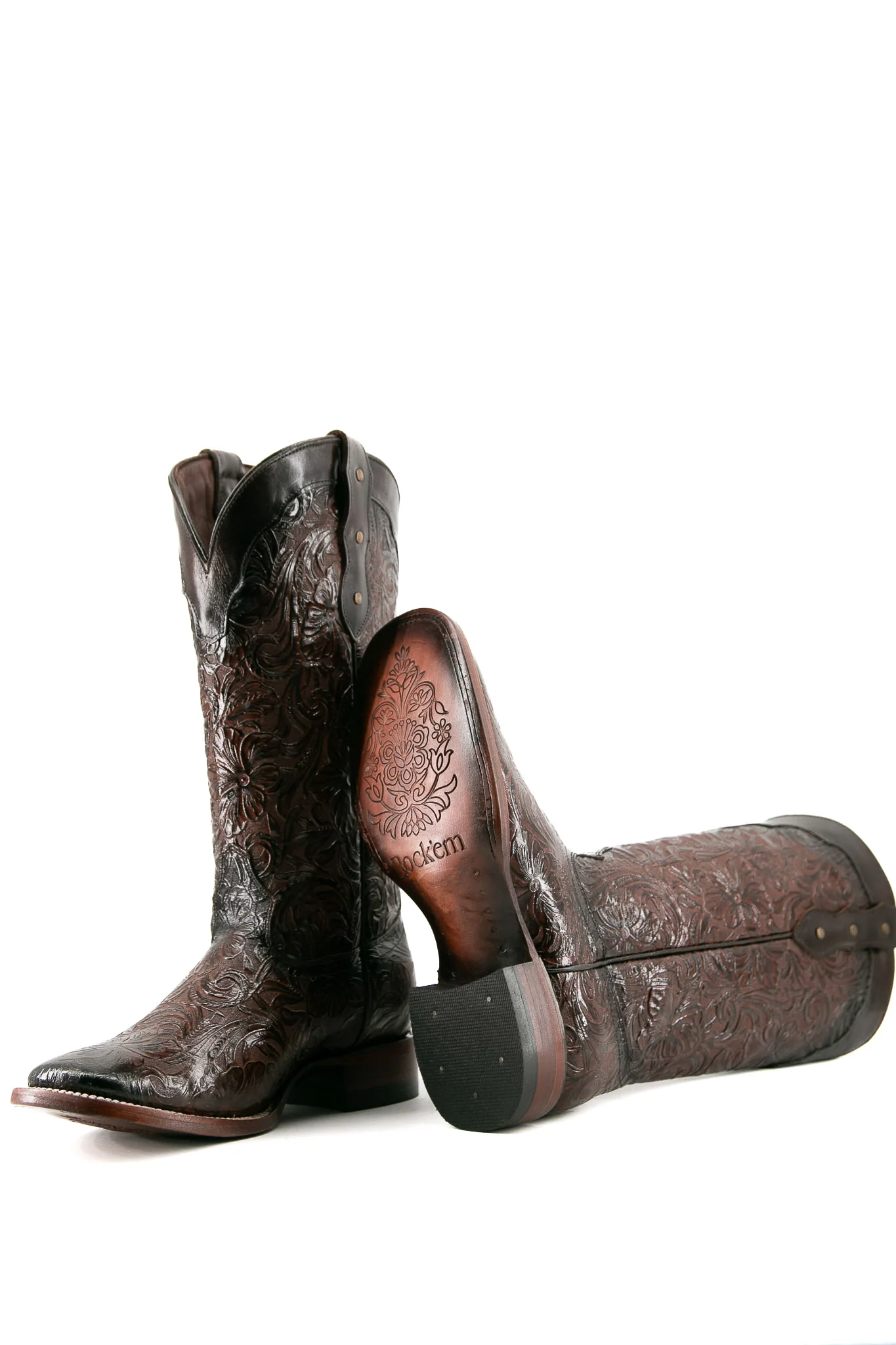 452 Mila Flor De Luz Square Toe Cowgirl Boot - Image 9