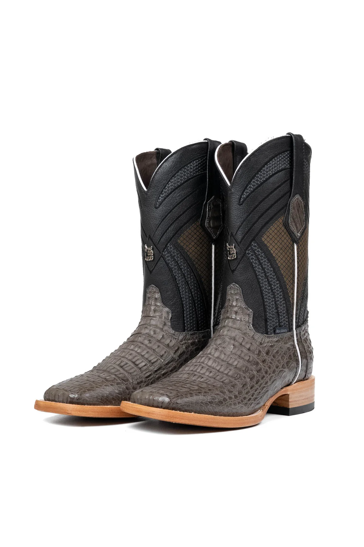 Monroe Caiman Hornback Square Toe Cowboy Boot - Image 12