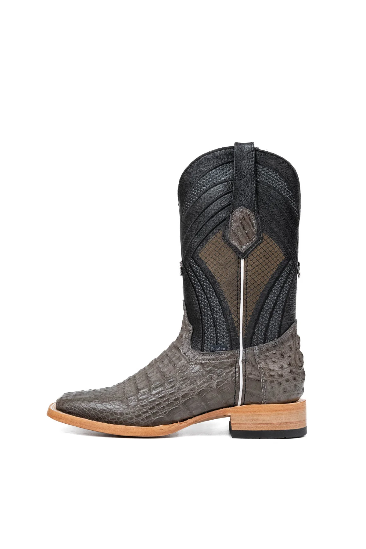 Monroe Caiman Hornback Square Toe Cowboy Boot - Image 13
