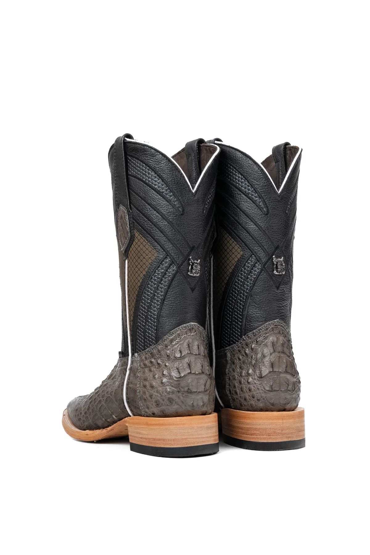 Monroe Caiman Hornback Square Toe Cowboy Boot - Image 14