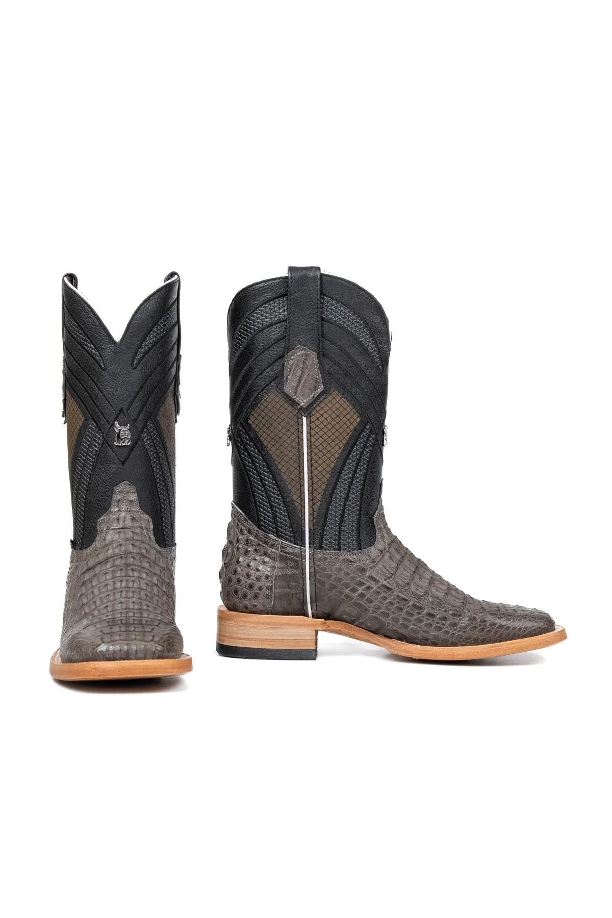 Monroe Caiman Hornback Square Toe Cowboy Boot - Image 15