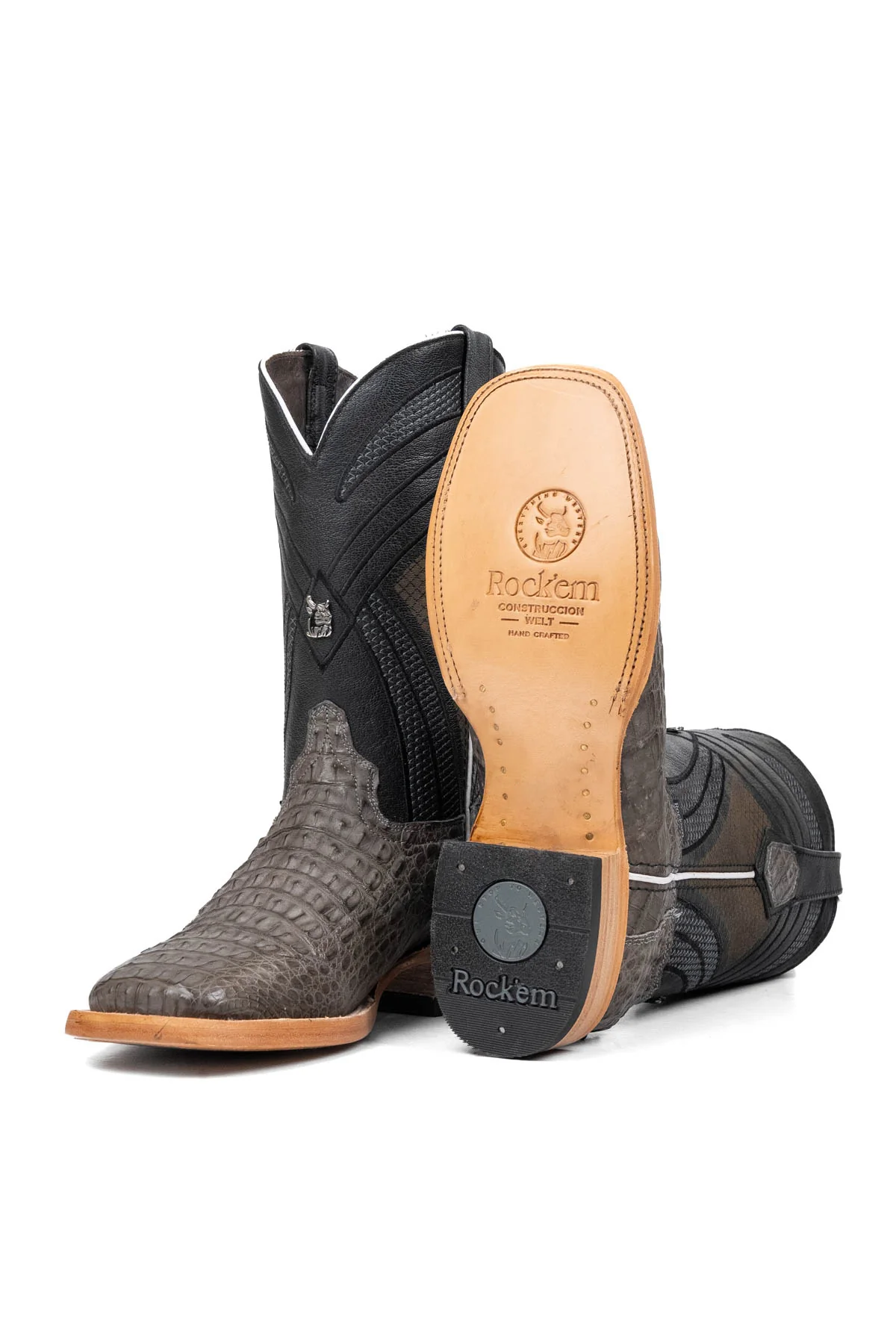Monroe Caiman Hornback Square Toe Cowboy Boot - Image 16