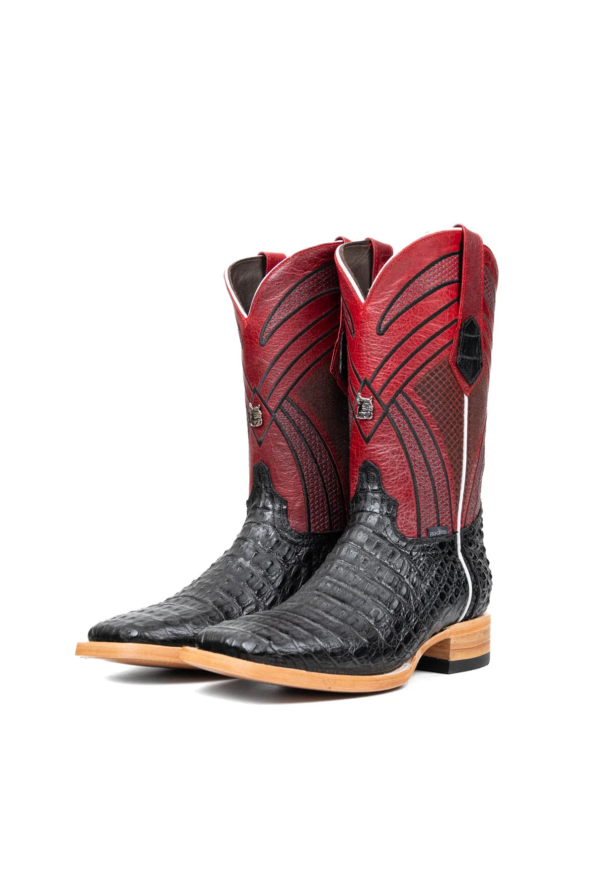 Monroe Caiman Hornback Square Toe Cowboy Boot - Image 18