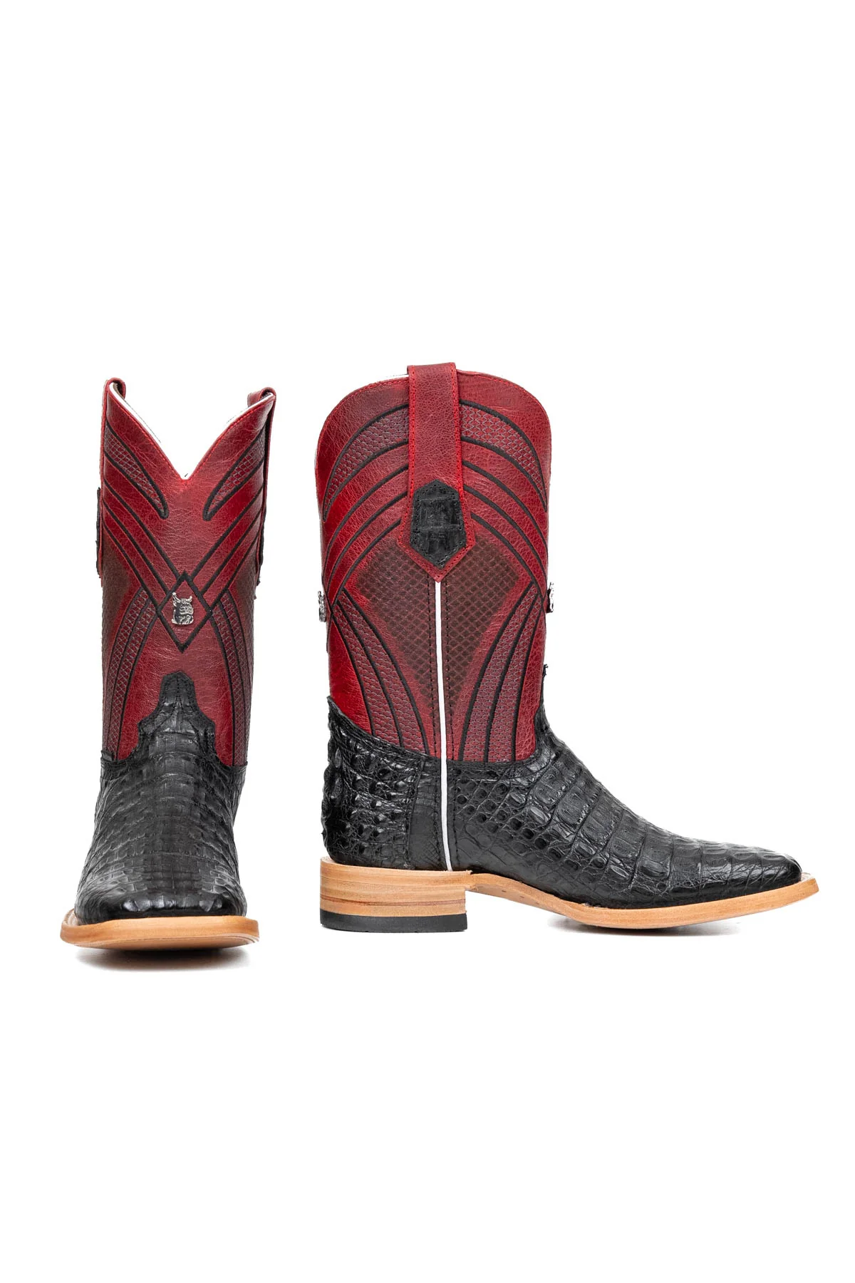 Monroe Caiman Hornback Square Toe Cowboy Boot - Image 21