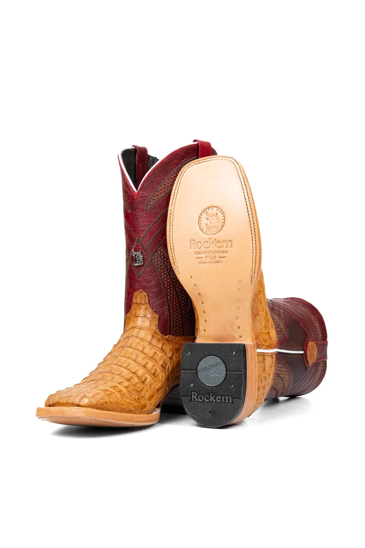 Monroe Caiman Hornback Square Toe Cowboy Boot - Image 5