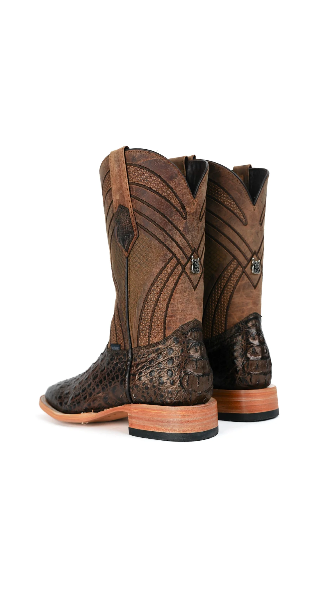 Monroe Caiman Hornback Square Toe Cowboy Boot - Image 9