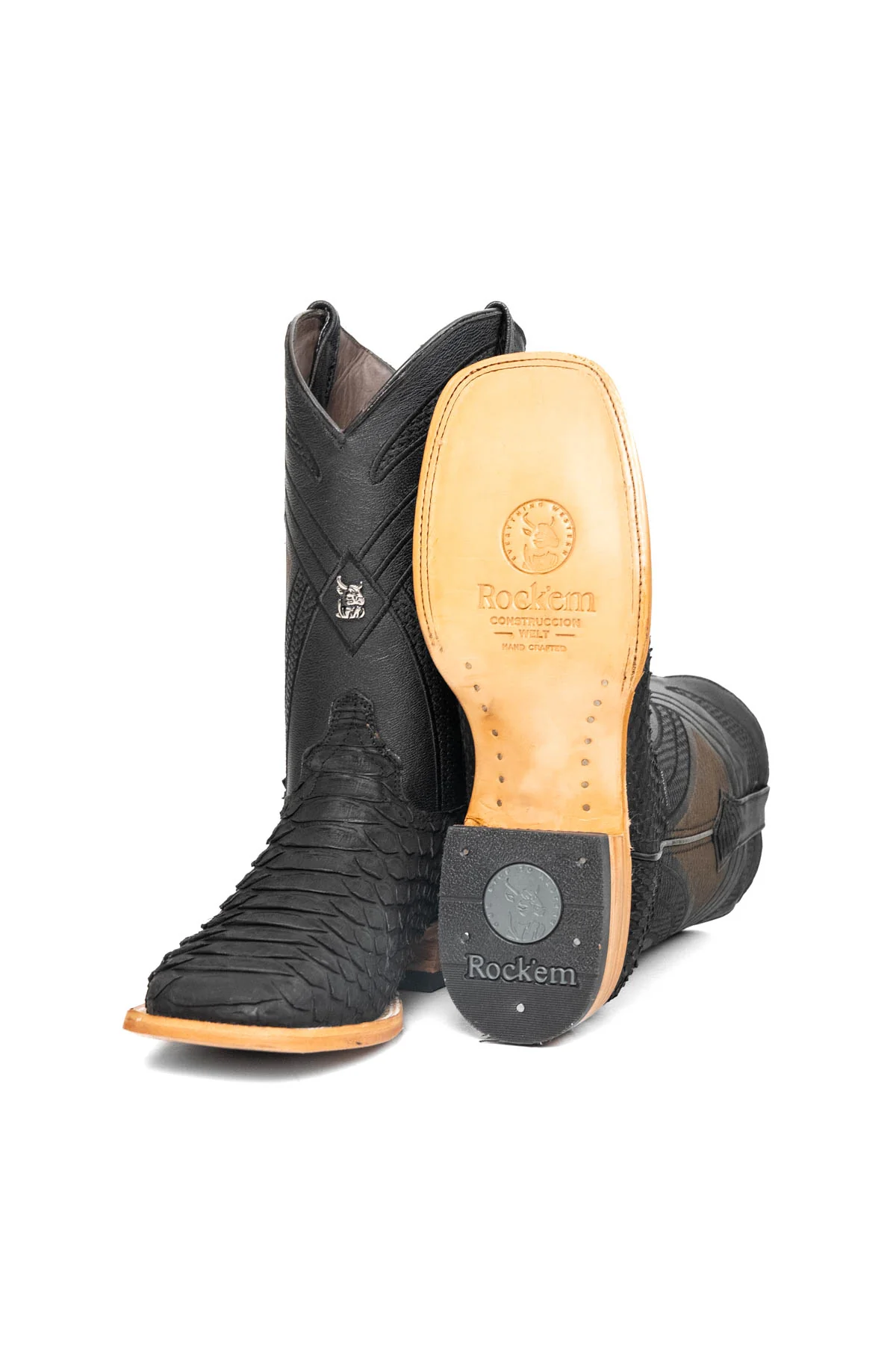 Monroe Giant Python Square Toe Cowboy Boot - Image 5