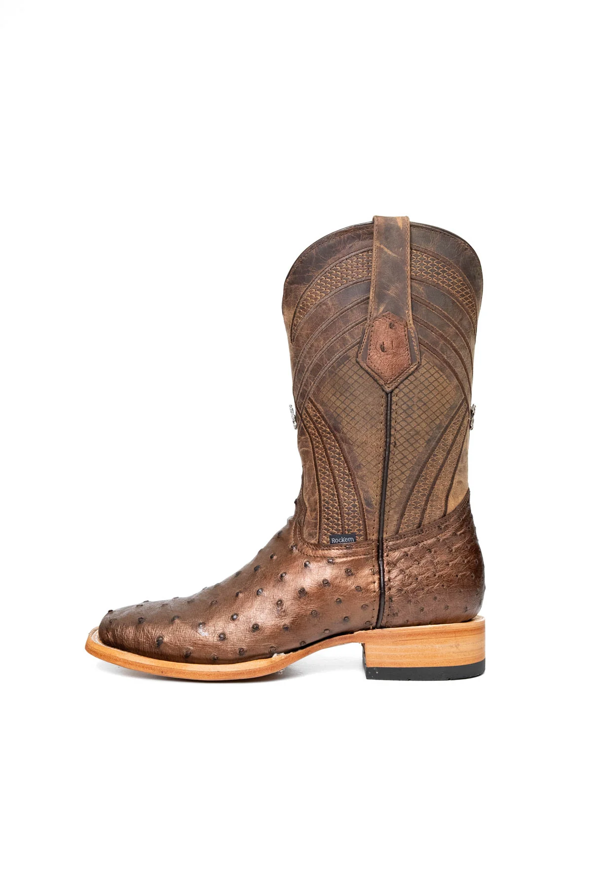 Monroe Ostrich Square Toe Cowboy Boot - Image 14