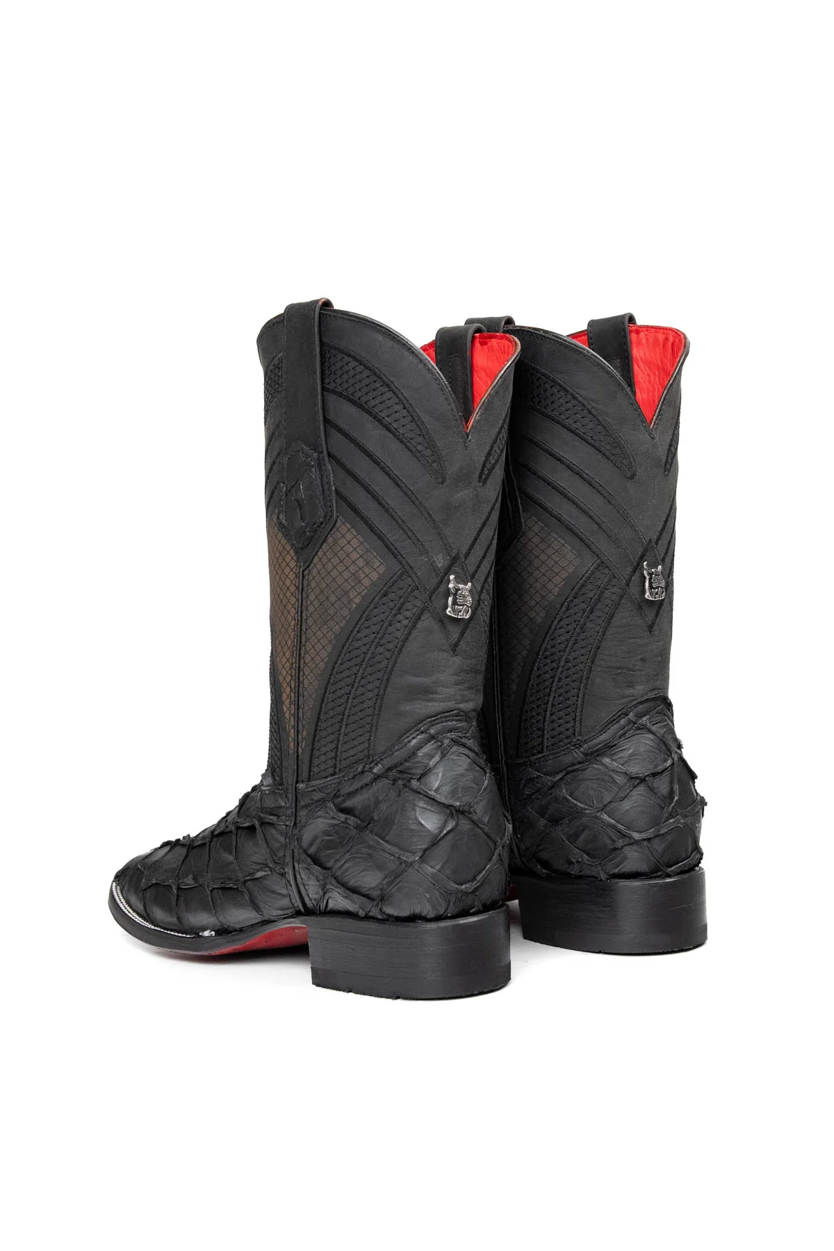 Monroe Pirarucu Red Bottom Square Toe Cowboy Boot - Image 4