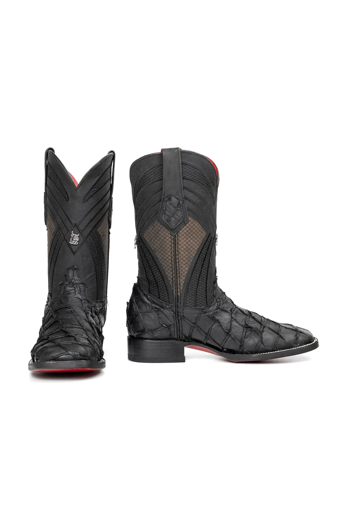 Monroe Pirarucu Red Bottom Square Toe Cowboy Boot - Image 5