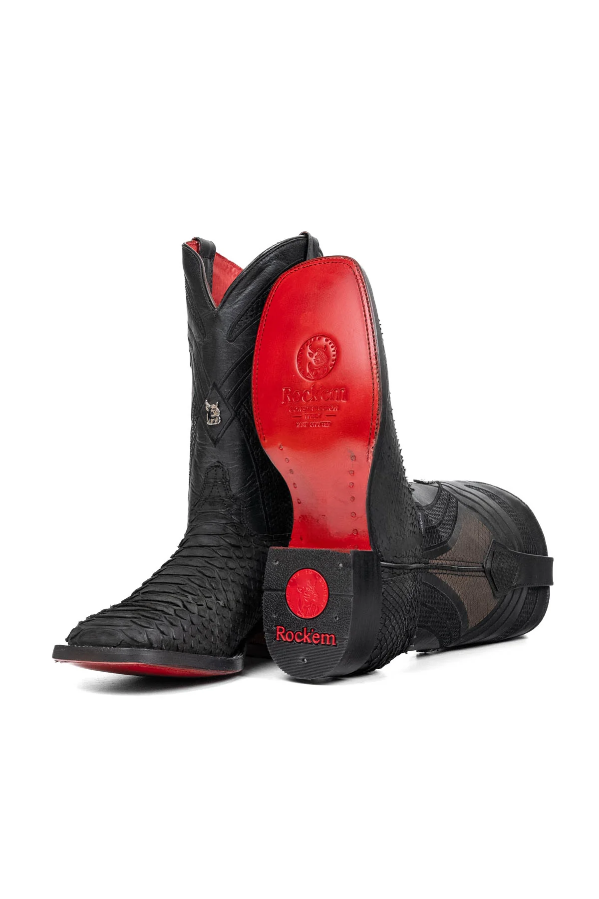 Monroe Python Red Bottom Square Toe Cowboy Boot - Image 5
