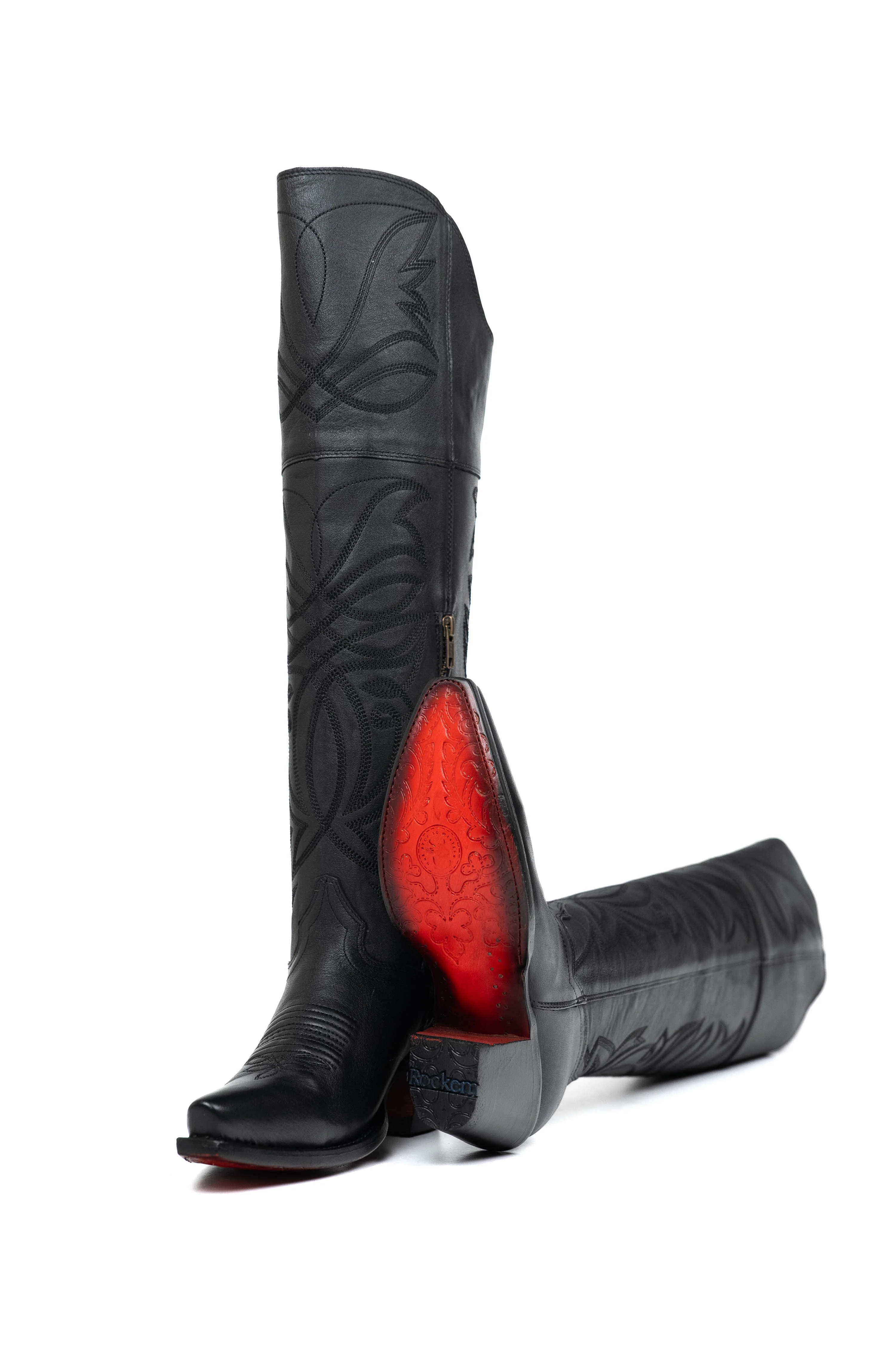 Myriam Knee High Red Bottom Snip Toe Cowgirl Boot - Image 5