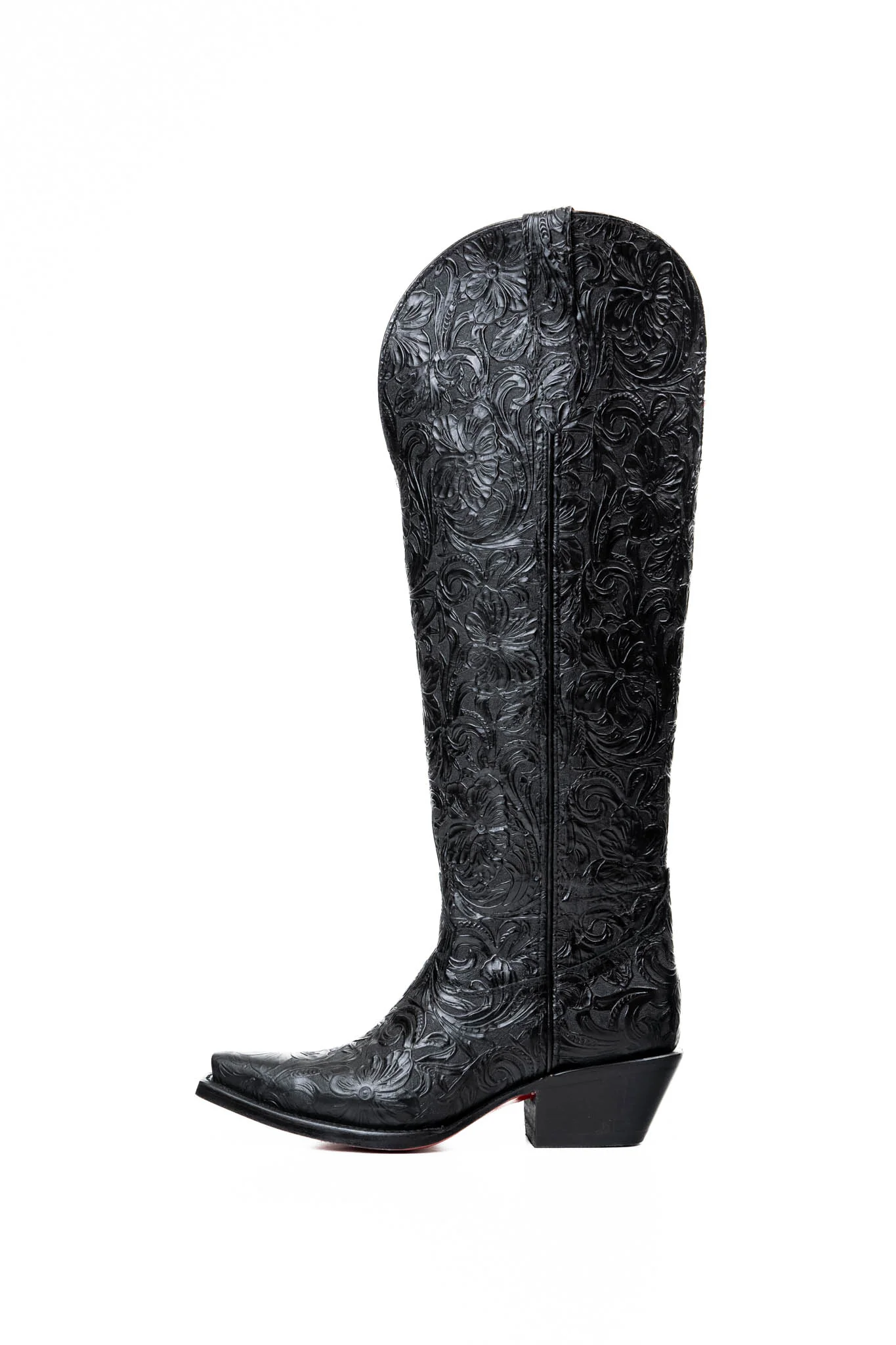Nancy Tall Wide Calf Red Bottom Snip Toe Cowgirl Boot - Image 3