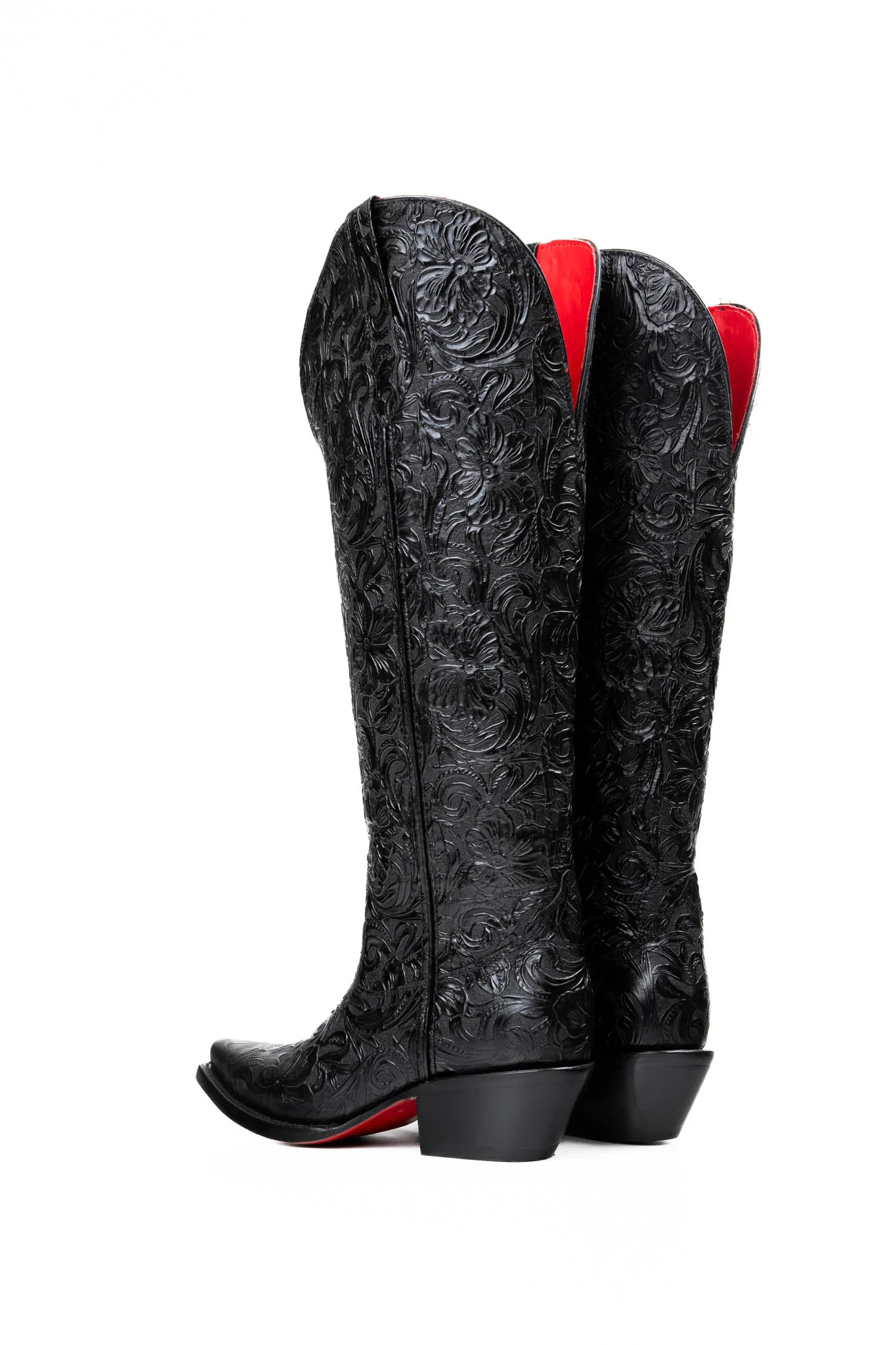 Nancy Tall Wide Calf Red Bottom Snip Toe Cowgirl Boot - Image 4