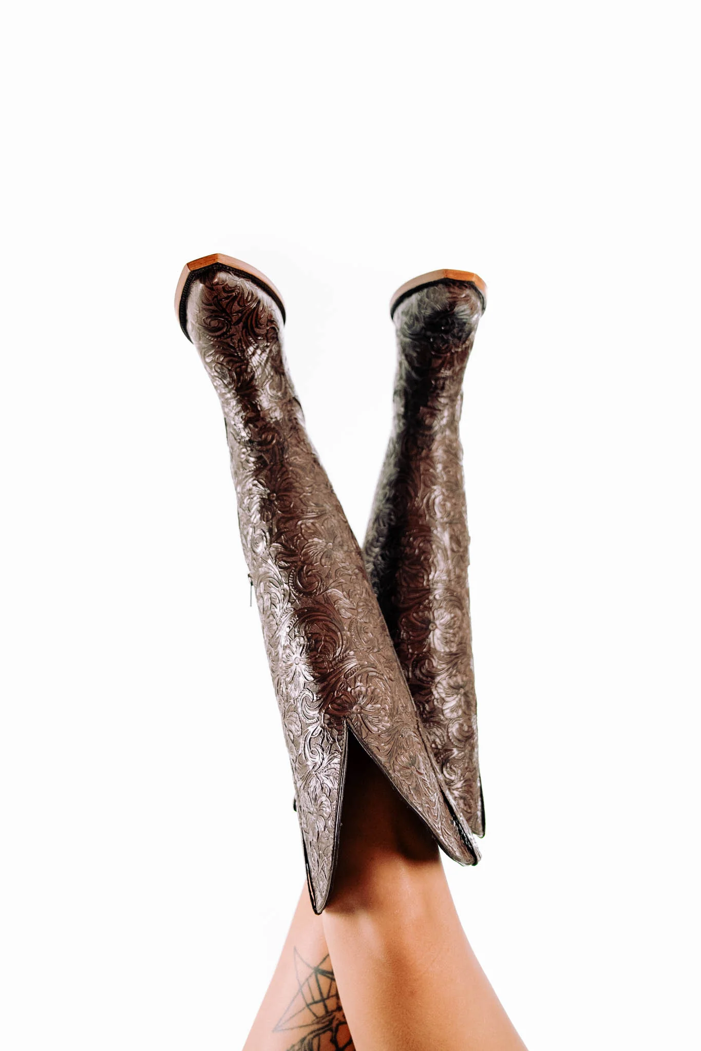 Nancy Tall Wide Calf Snip Toe Cowgirl Boot - Image 12