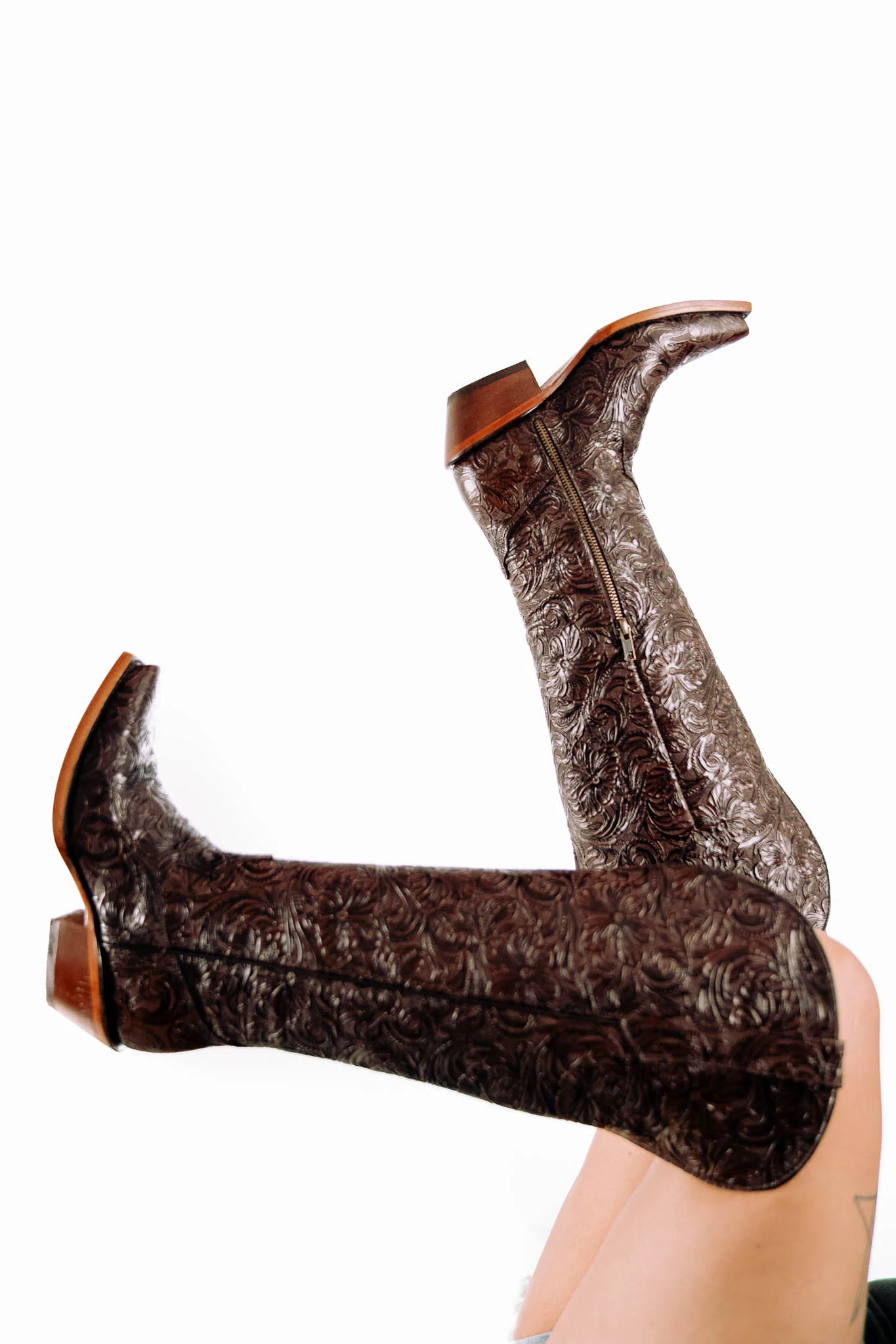 Nancy Tall Wide Calf Snip Toe Cowgirl Boot - Image 14