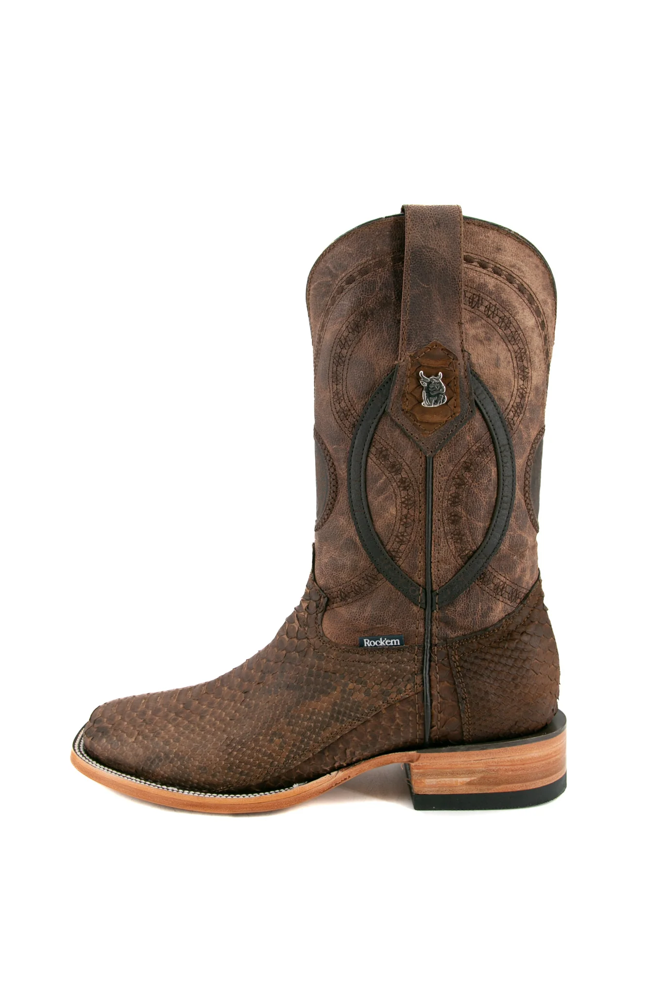 Rock'em Fall Python Exotic Square Toe Cowboy Boot - Image 12