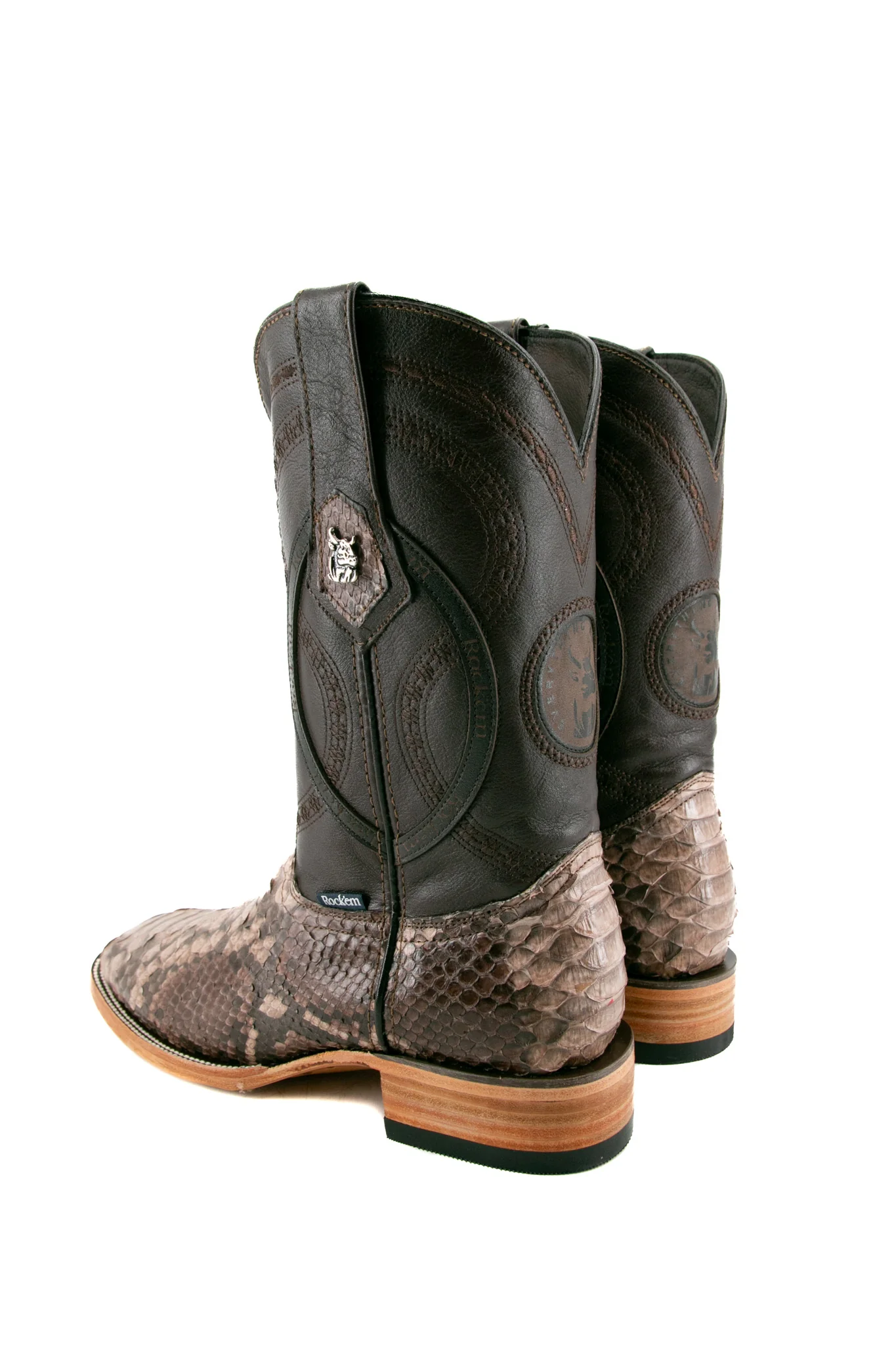 Rock'em Fall Python Exotic Square Toe Cowboy Boot - Image 3
