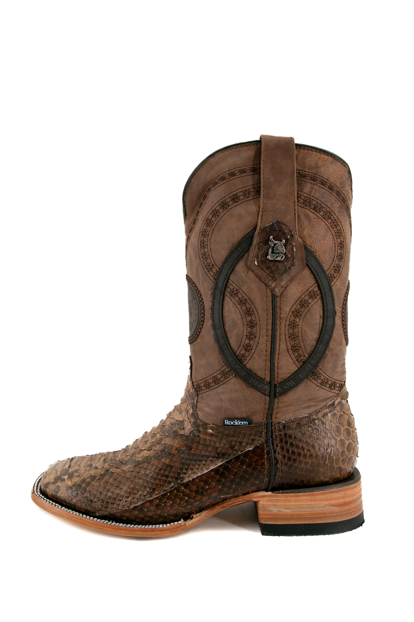 Rock'em Fall Python Exotic Square Toe Cowboy Boot - Image 7