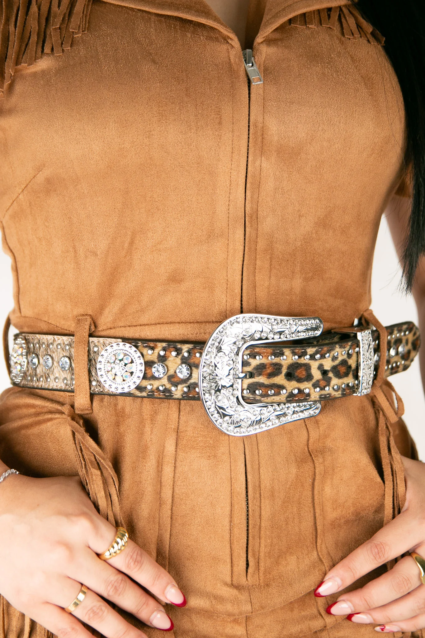 Nocona Cowhide & Leopard Print Cowgirl Belt - Image 3