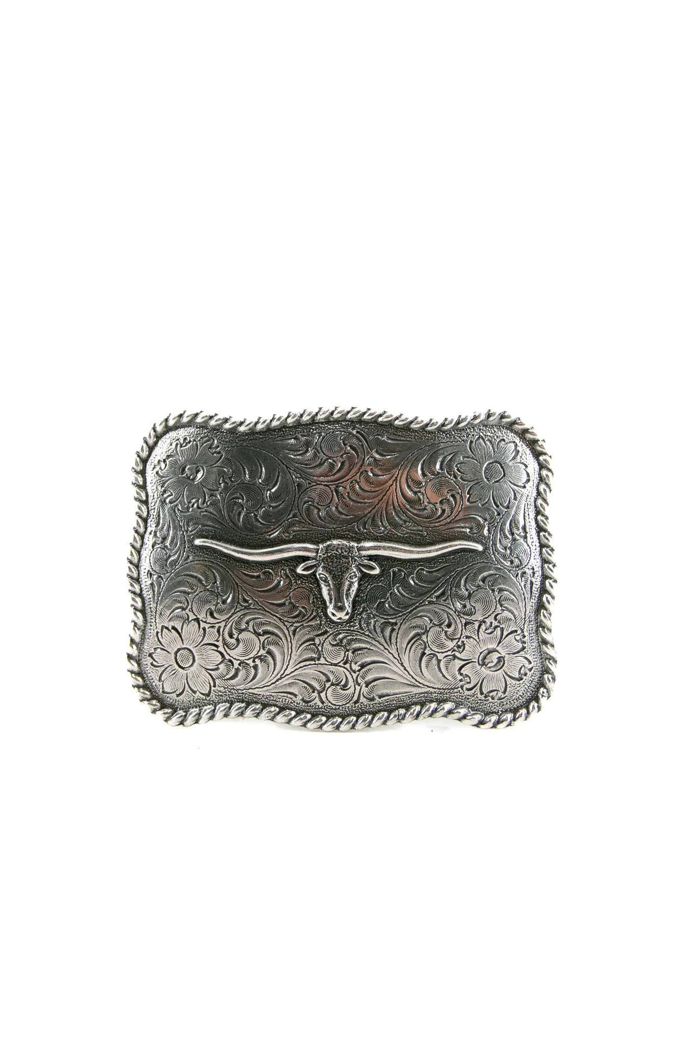 Nocona Flower Texas LongHorn Belt Buckle