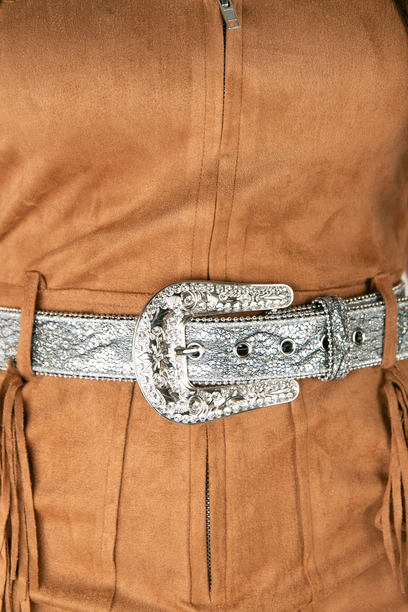 Nocona Glitter Lace Overlay Engraved Cowgirl Belt - Image 3
