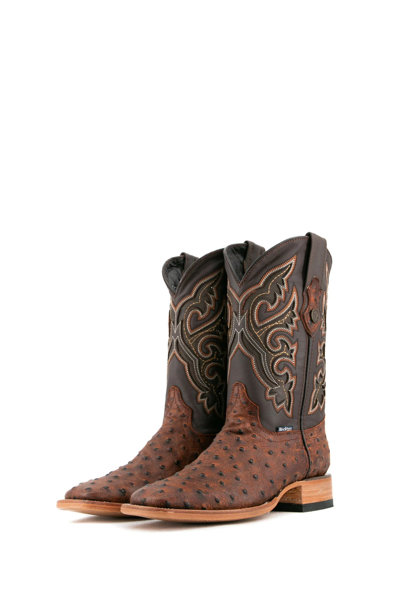 Ostrich Matte Rustic Square Toe Cowboy Boot - Image 11