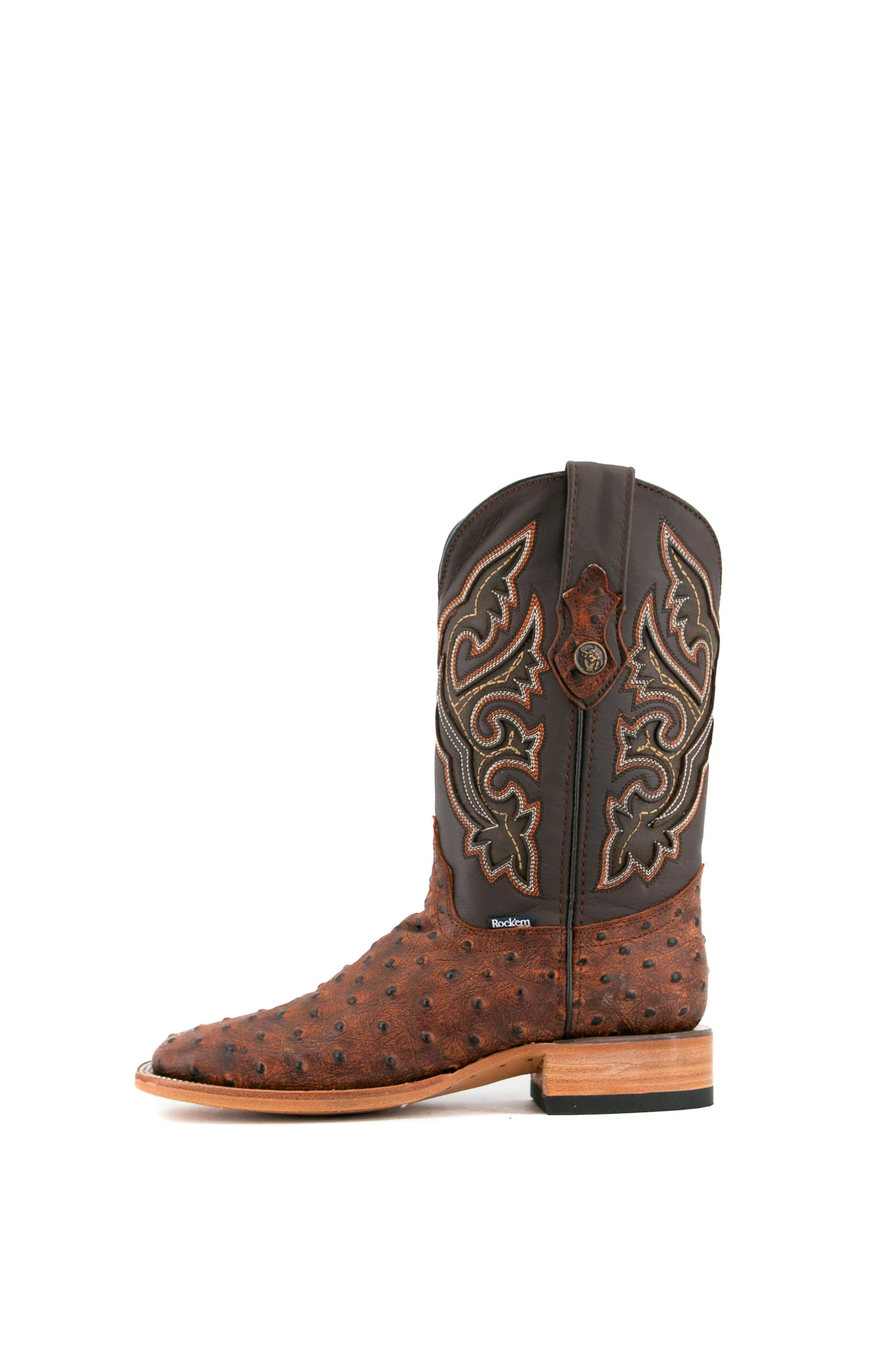 Ostrich Matte Rustic Square Toe Cowboy Boot - Image 12