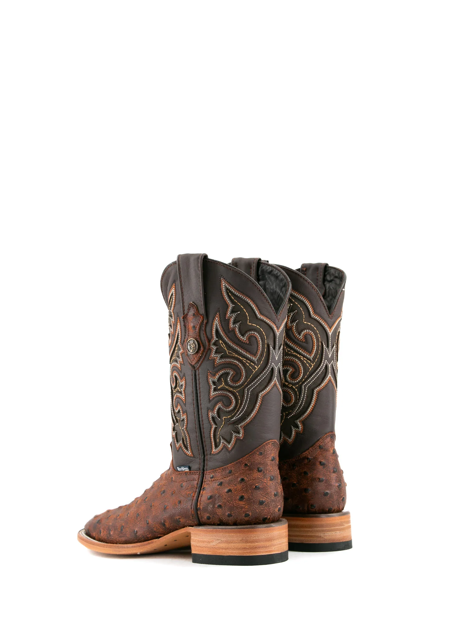 Ostrich Matte Rustic Square Toe Cowboy Boot - Image 13
