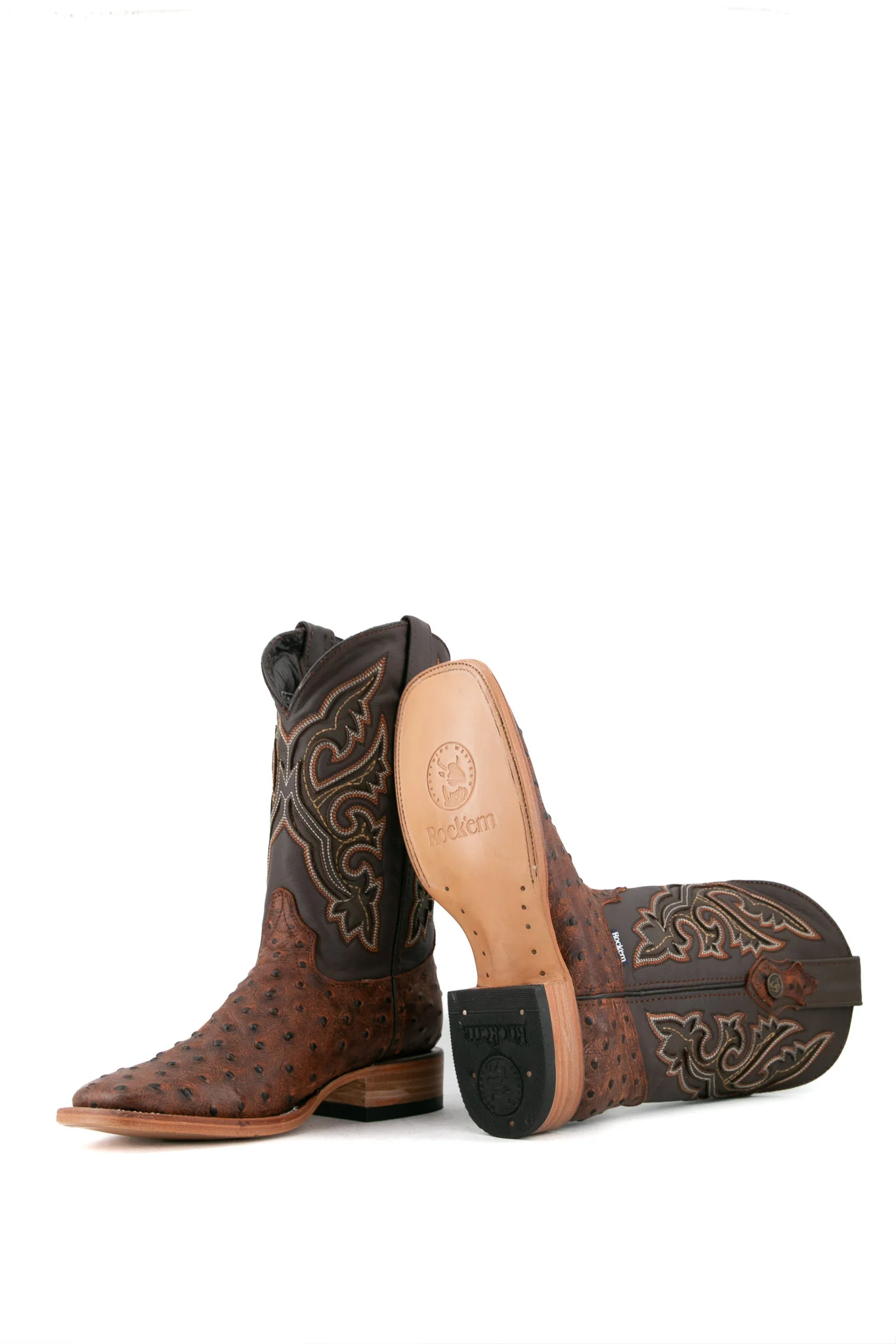 Ostrich Matte Rustic Square Toe Cowboy Boot - Image 14