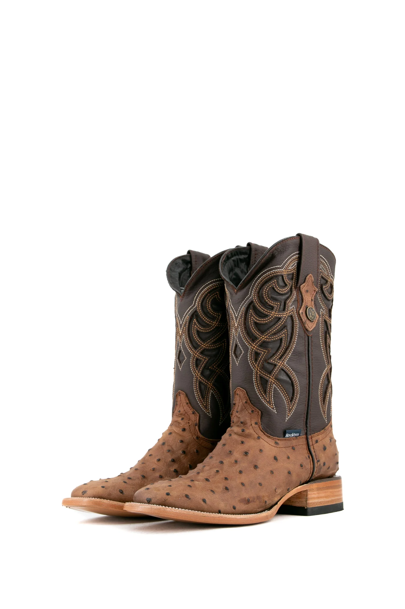Ostrich Matte Rustic Square Toe Cowboy Boot - Image 16